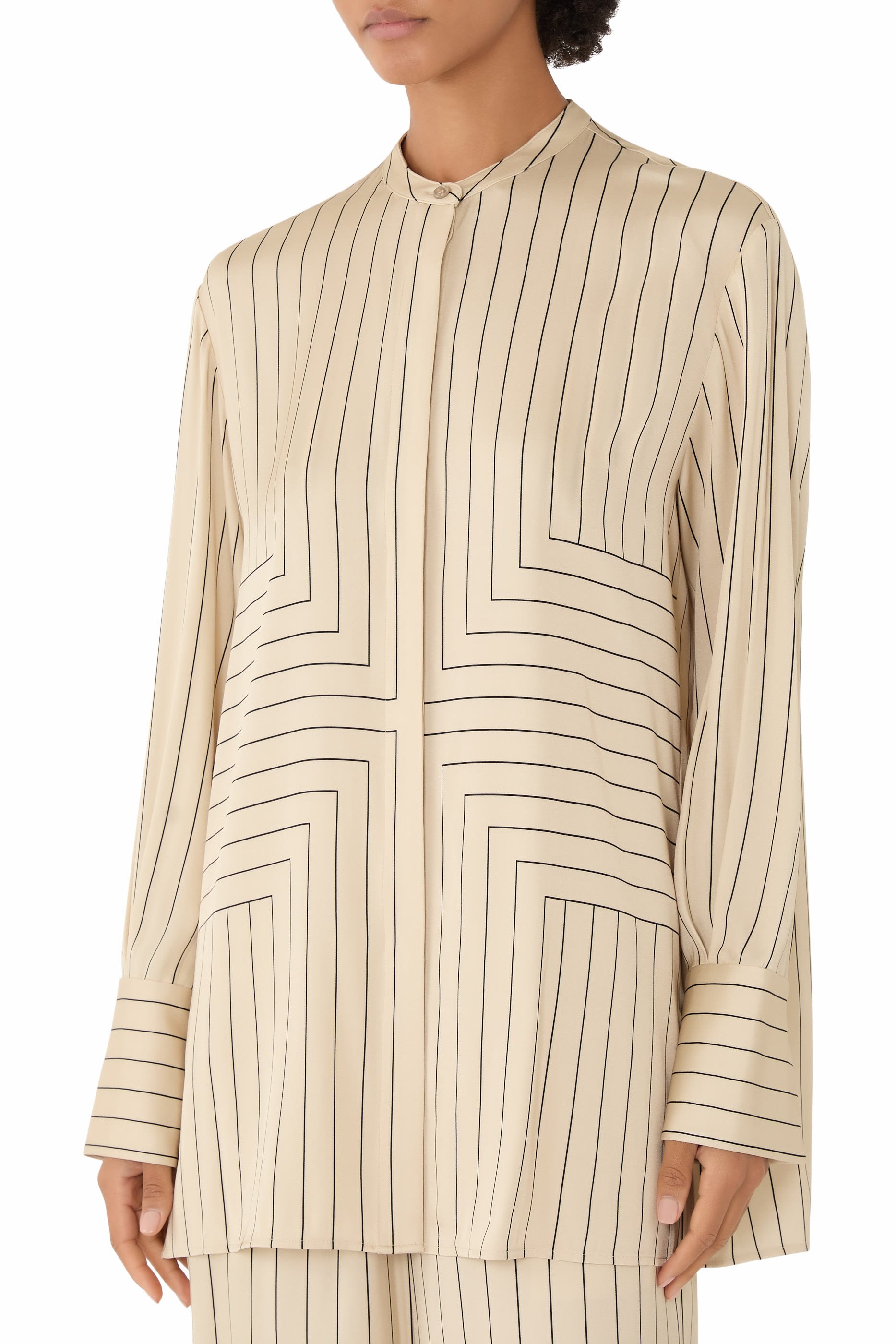 Athena Geometric Print Silk Blouse