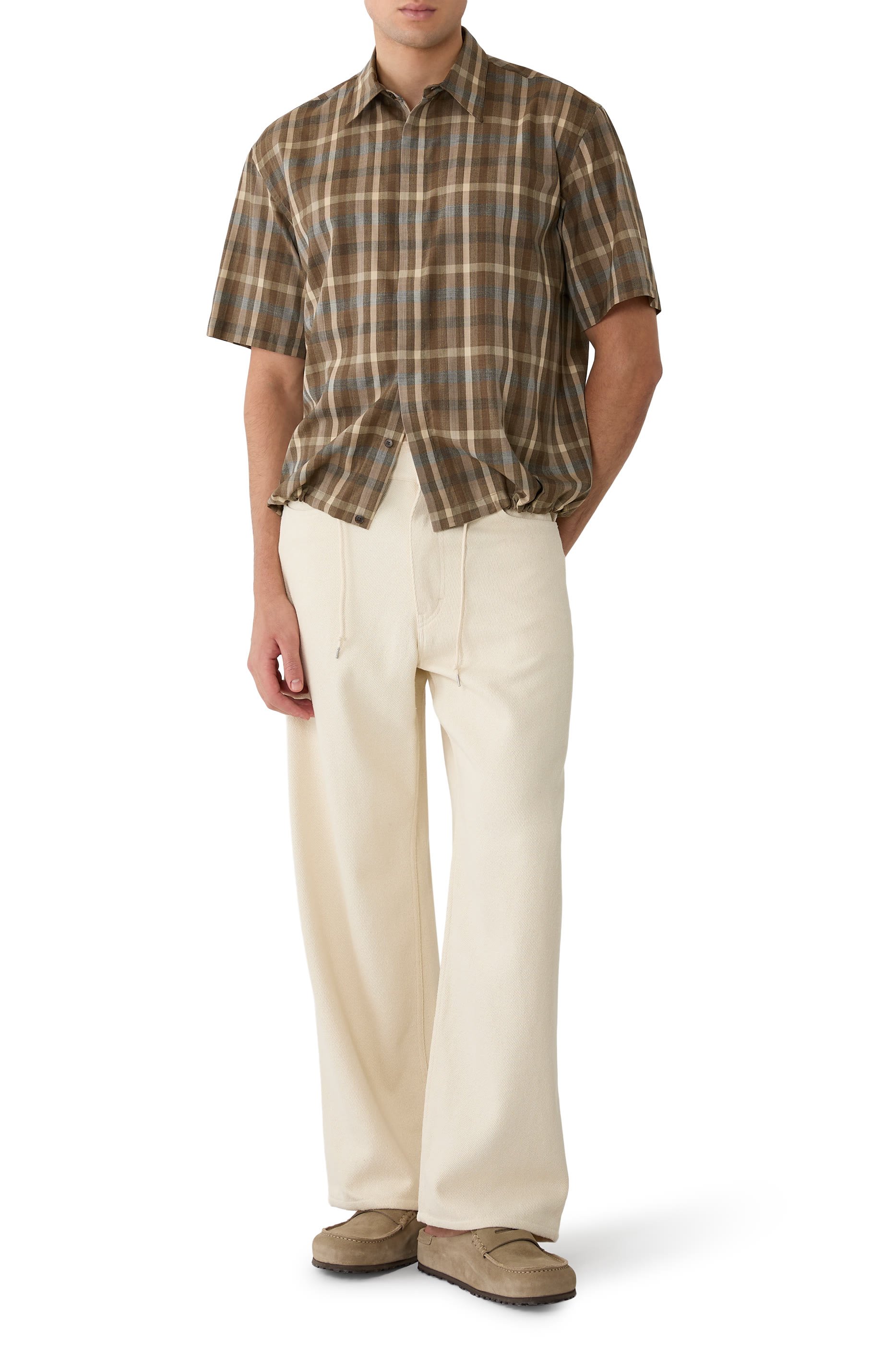 Silk Nep Denim 5P Wide Pants