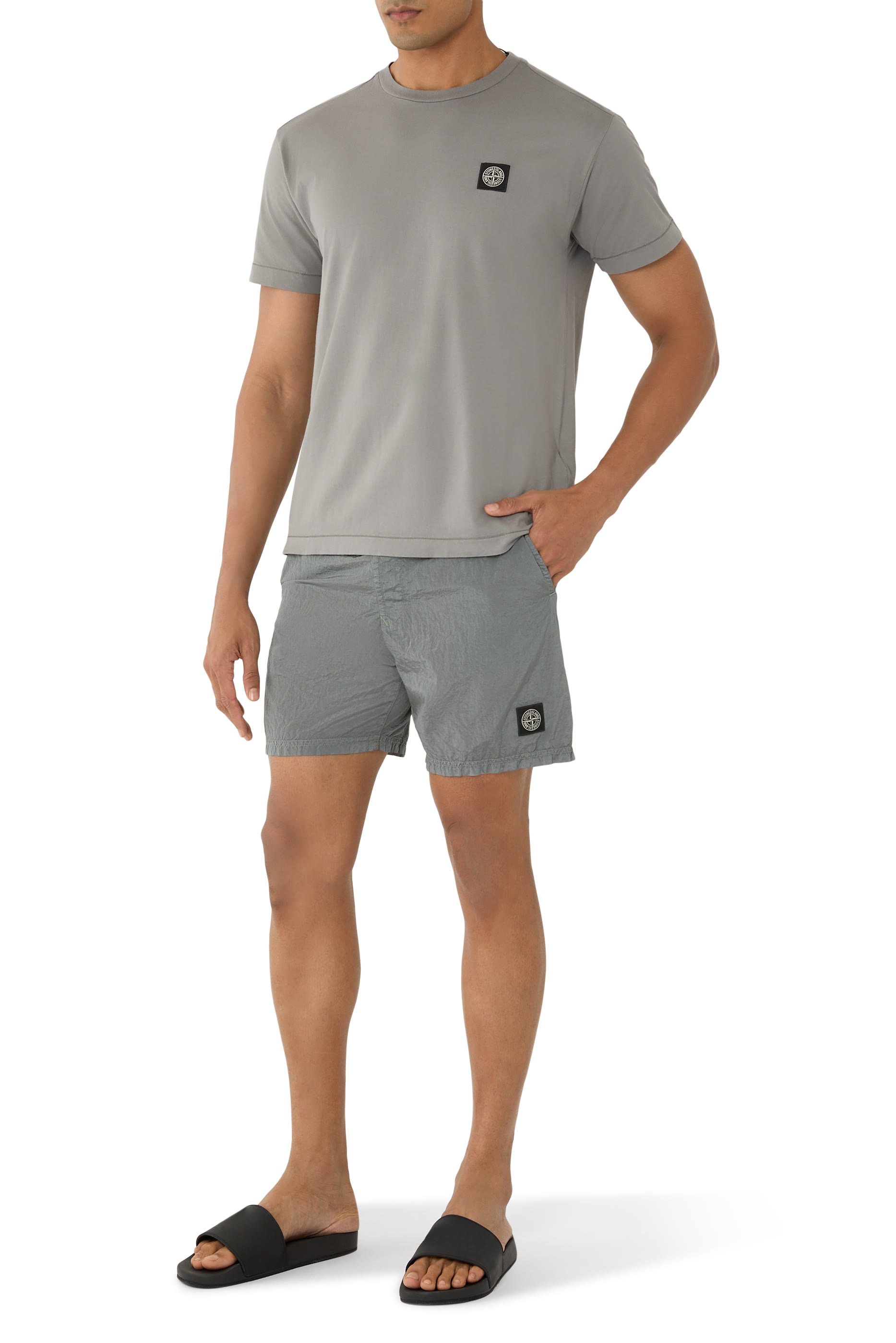 Compass Logo Patch Slim-Fit T-Shirt