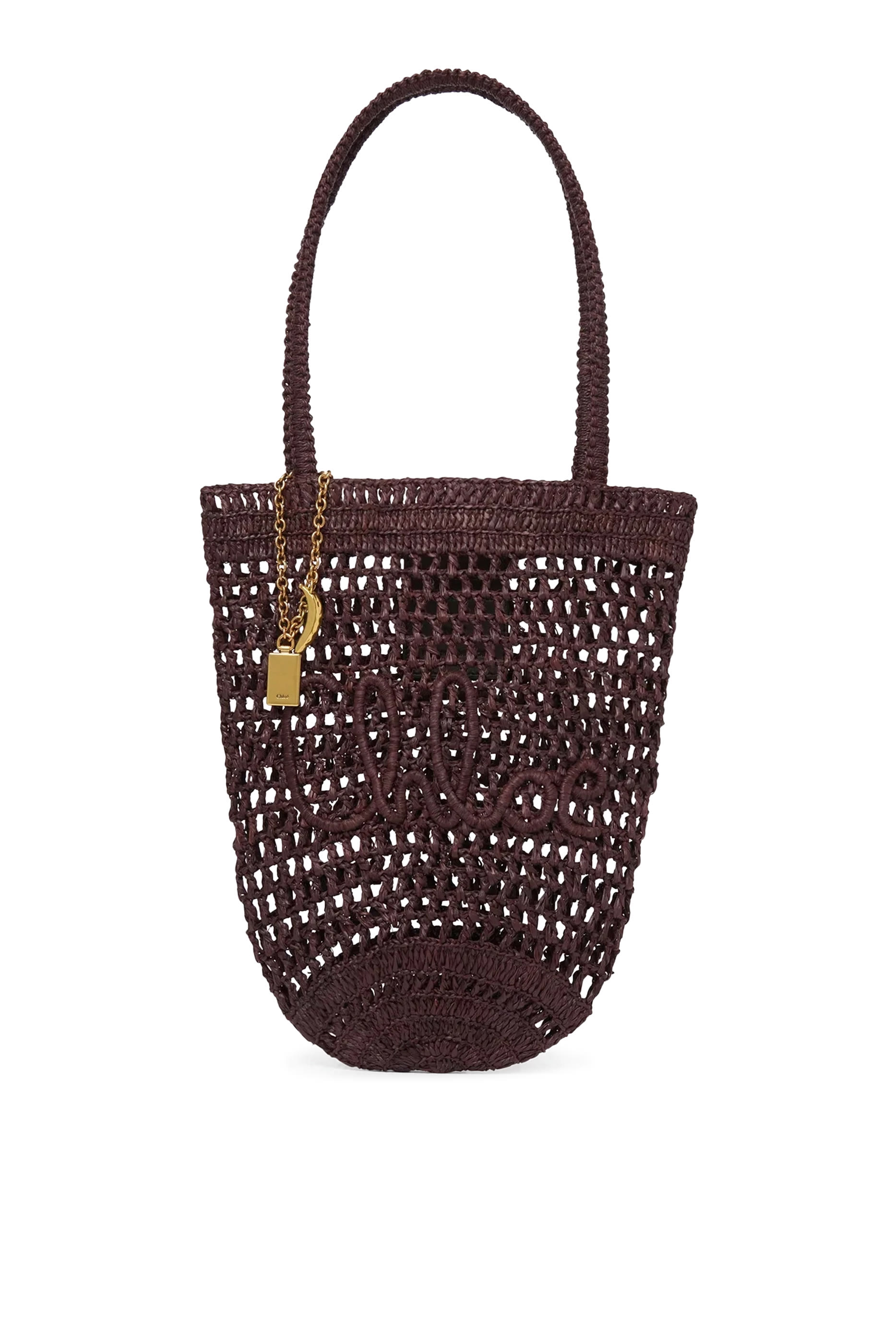 Small Summer Banana Tote Bag in Raffia