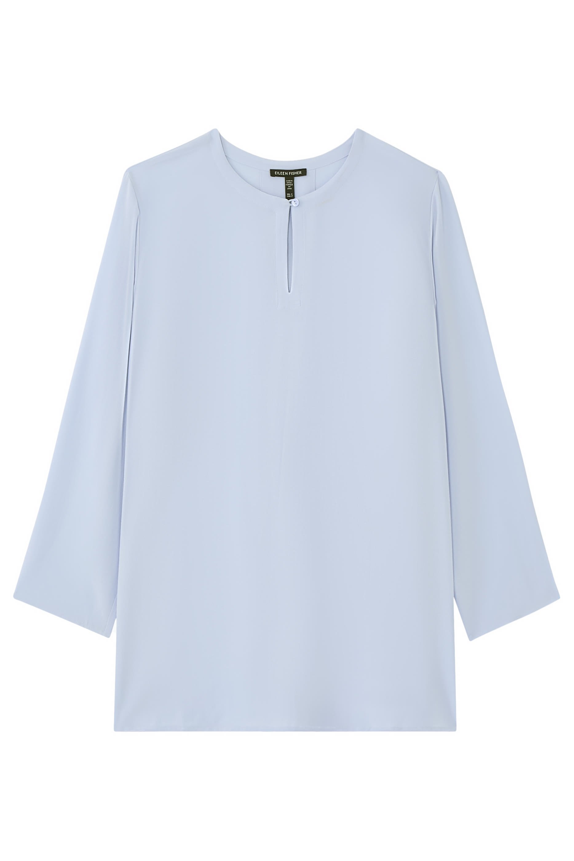 Silk Georgette Crepe Keyhole Top