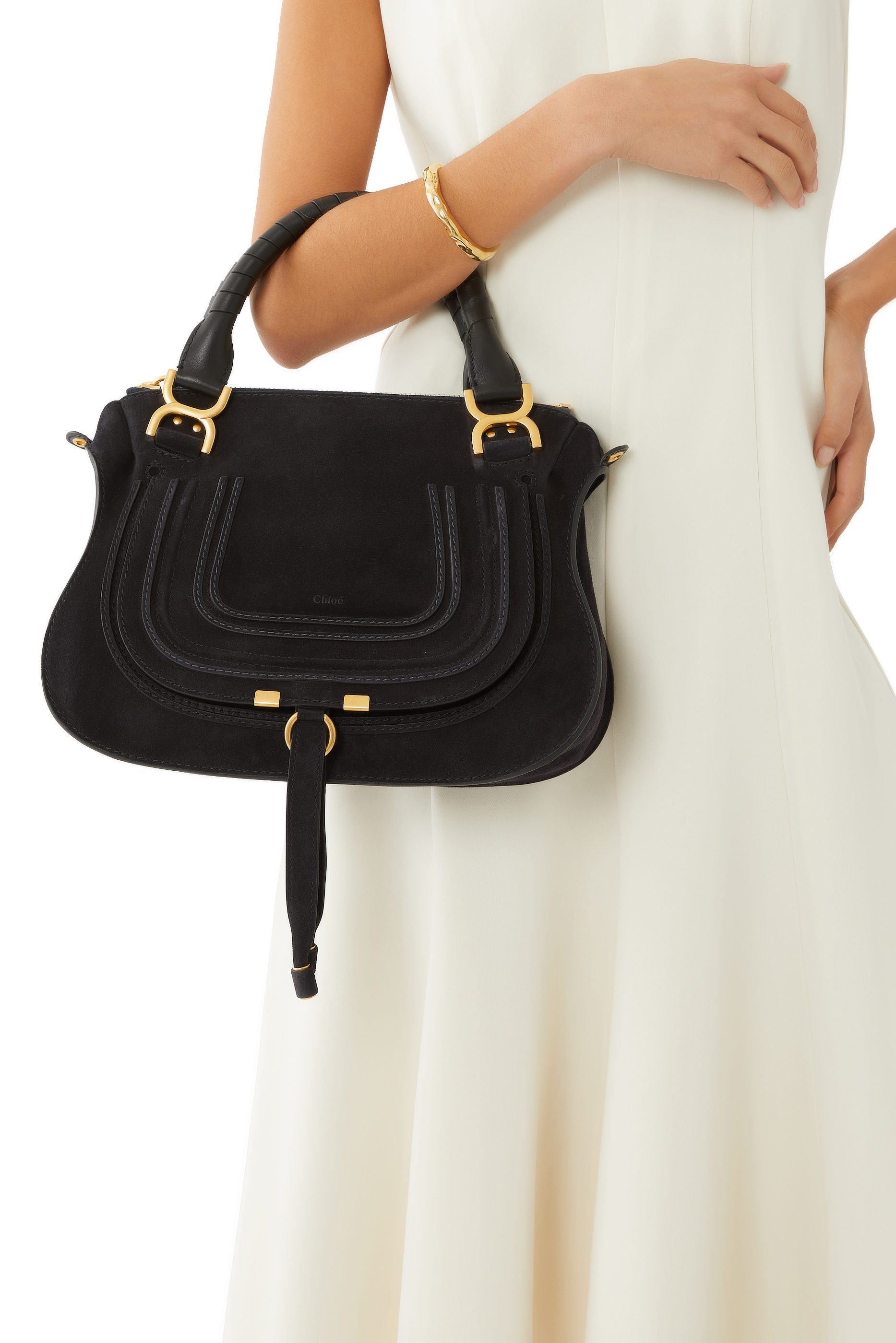 Marcie Suede Double Carry Bag