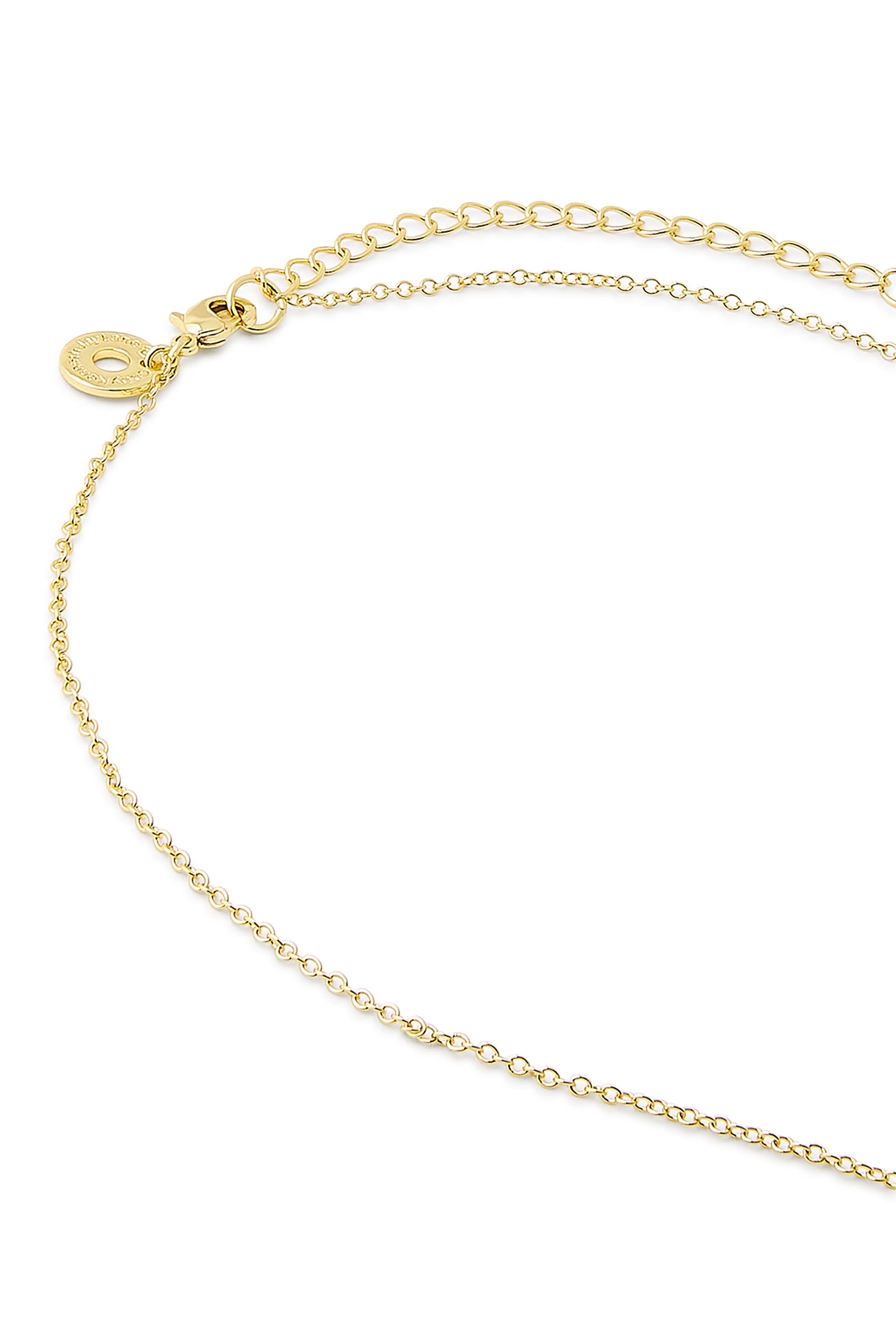 Celestial Moon and Star Necklace, Yellow Gold Plated Brass & Cubic Zirconia