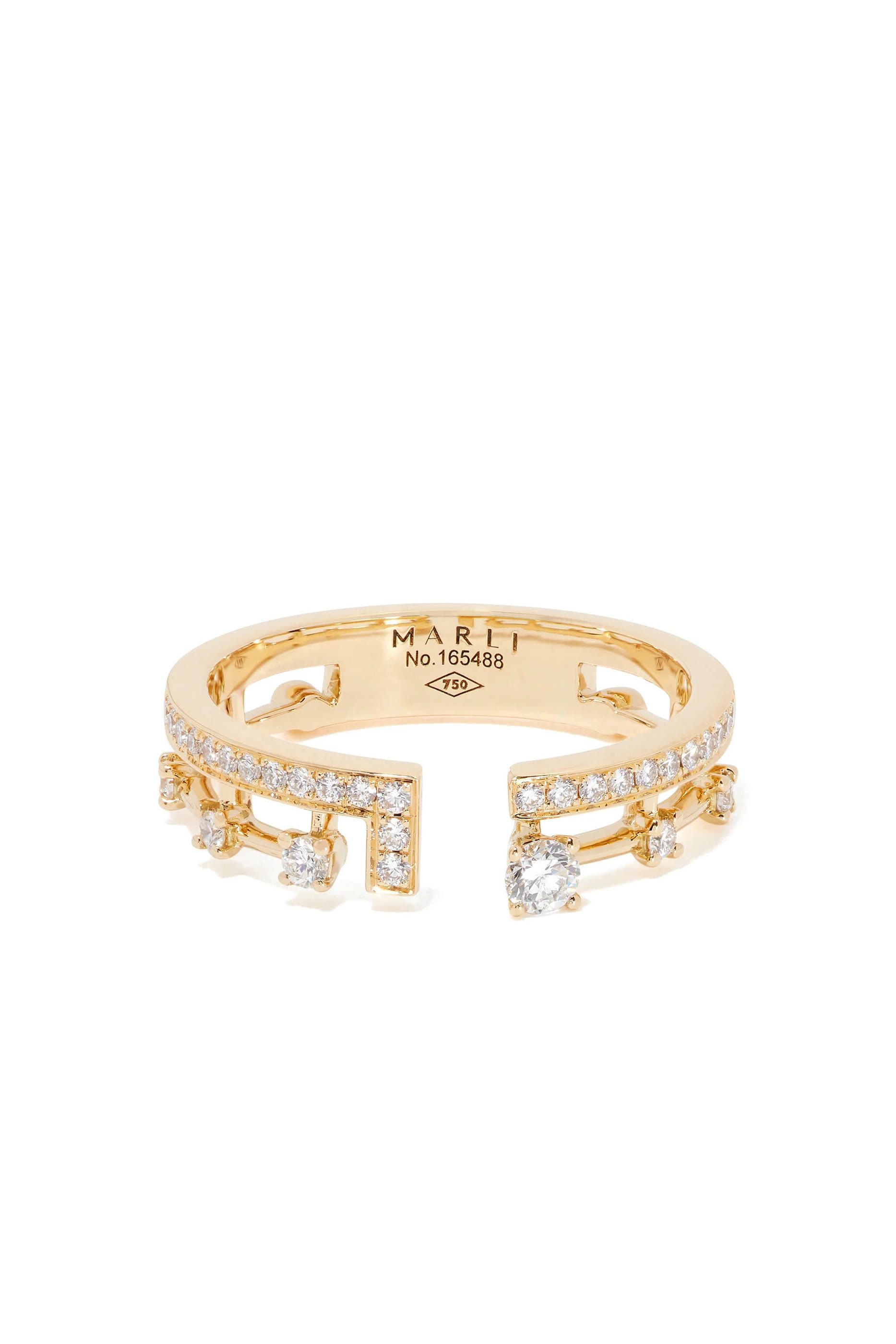 Avenues Index Ring, 18k Yellow Gold & Diamonds