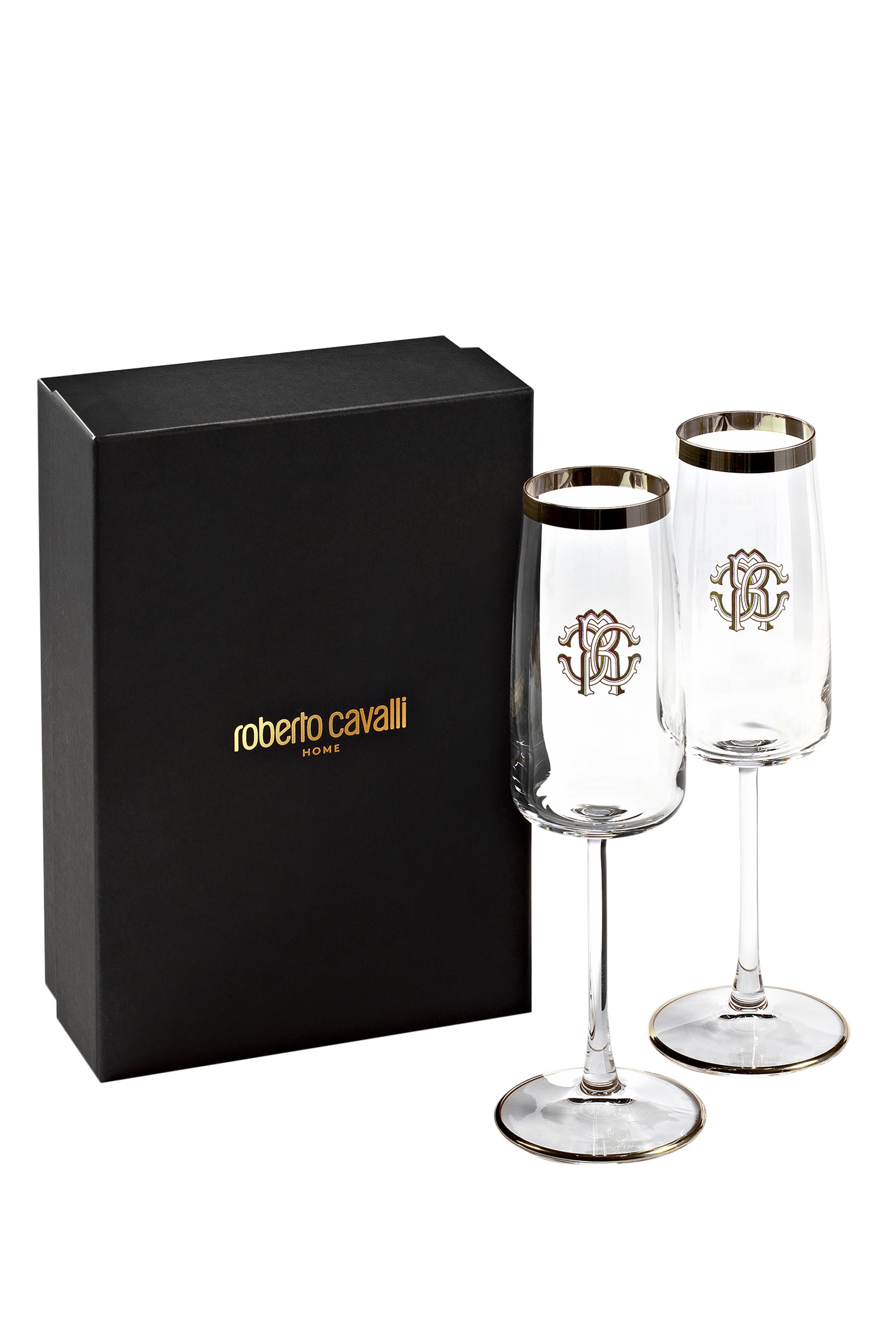 New Monogram Platin Flute Glass, Set of 2