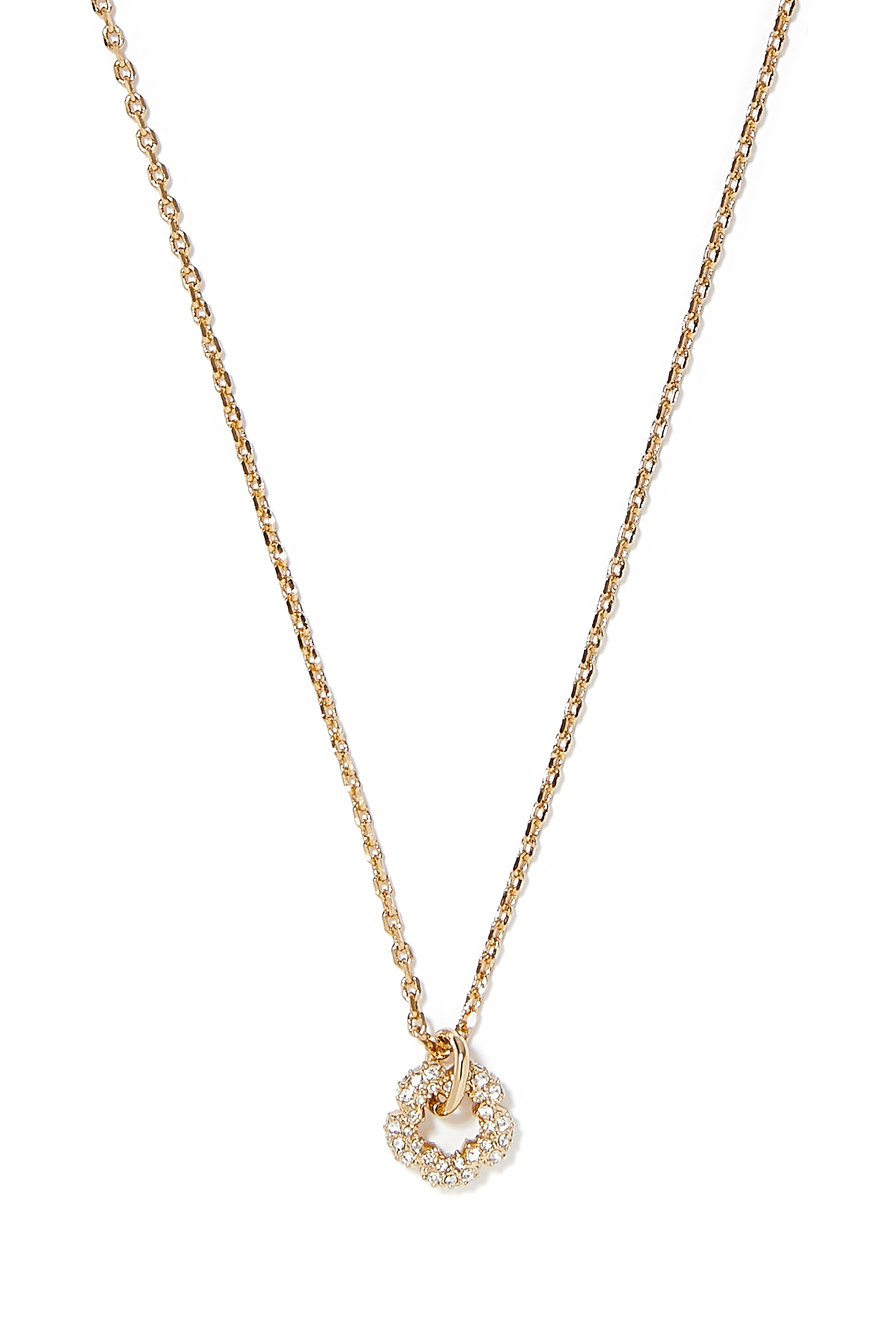 Pave Tea Rose Short Pendant Necklace
