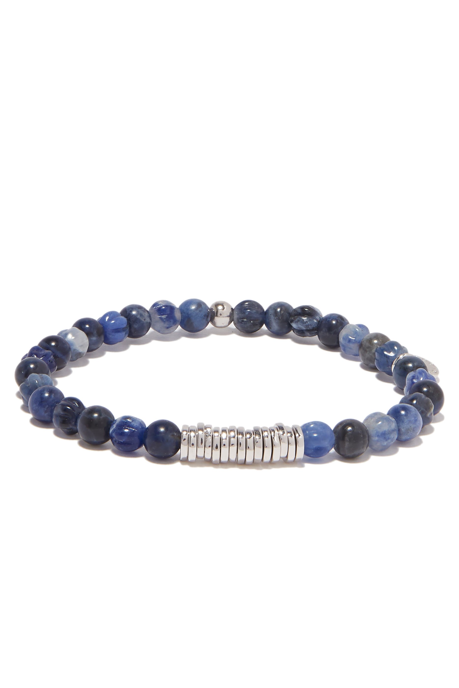 Beads And Silver Discs Bracelet