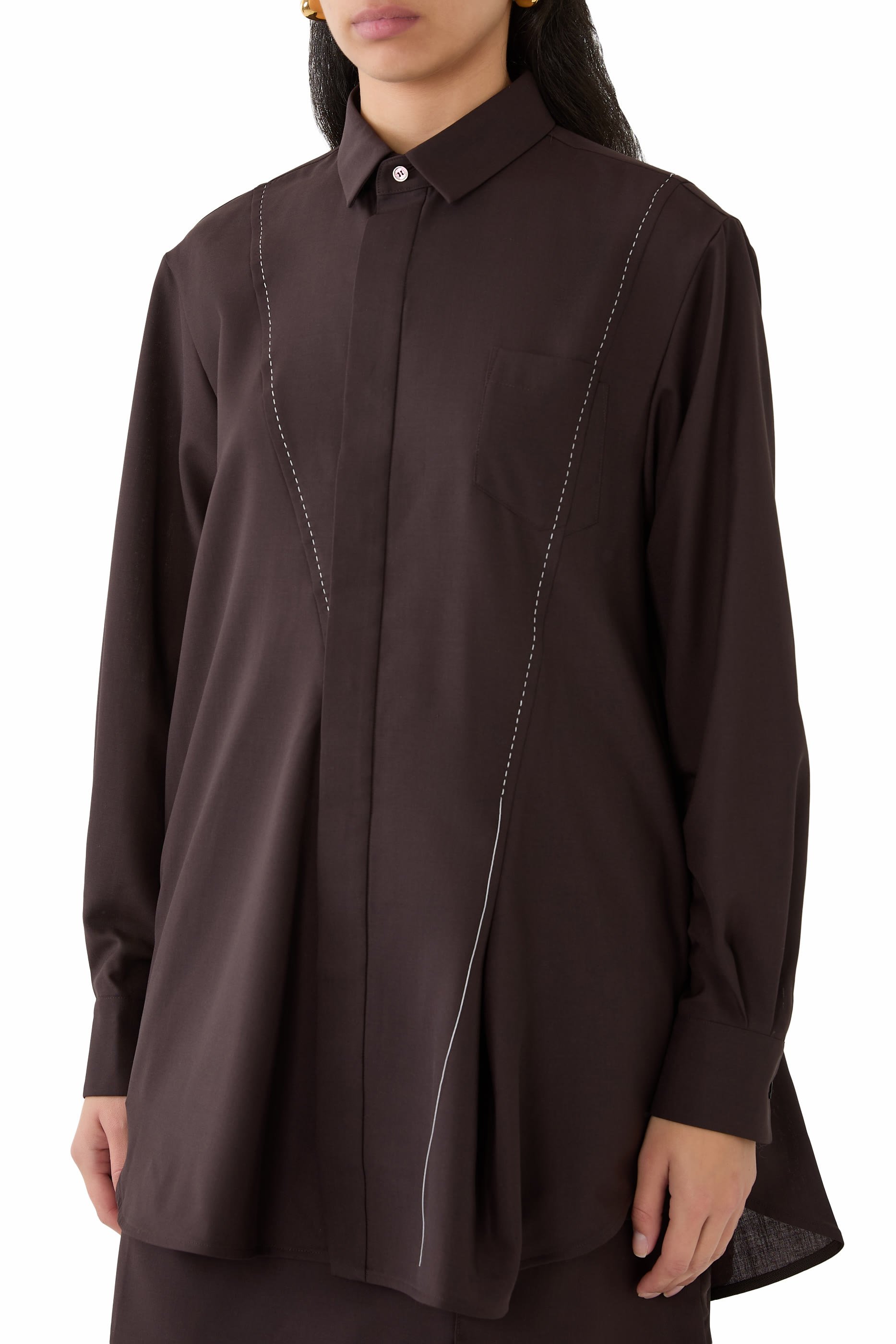 Suiting Fabric Button-Up Shirt