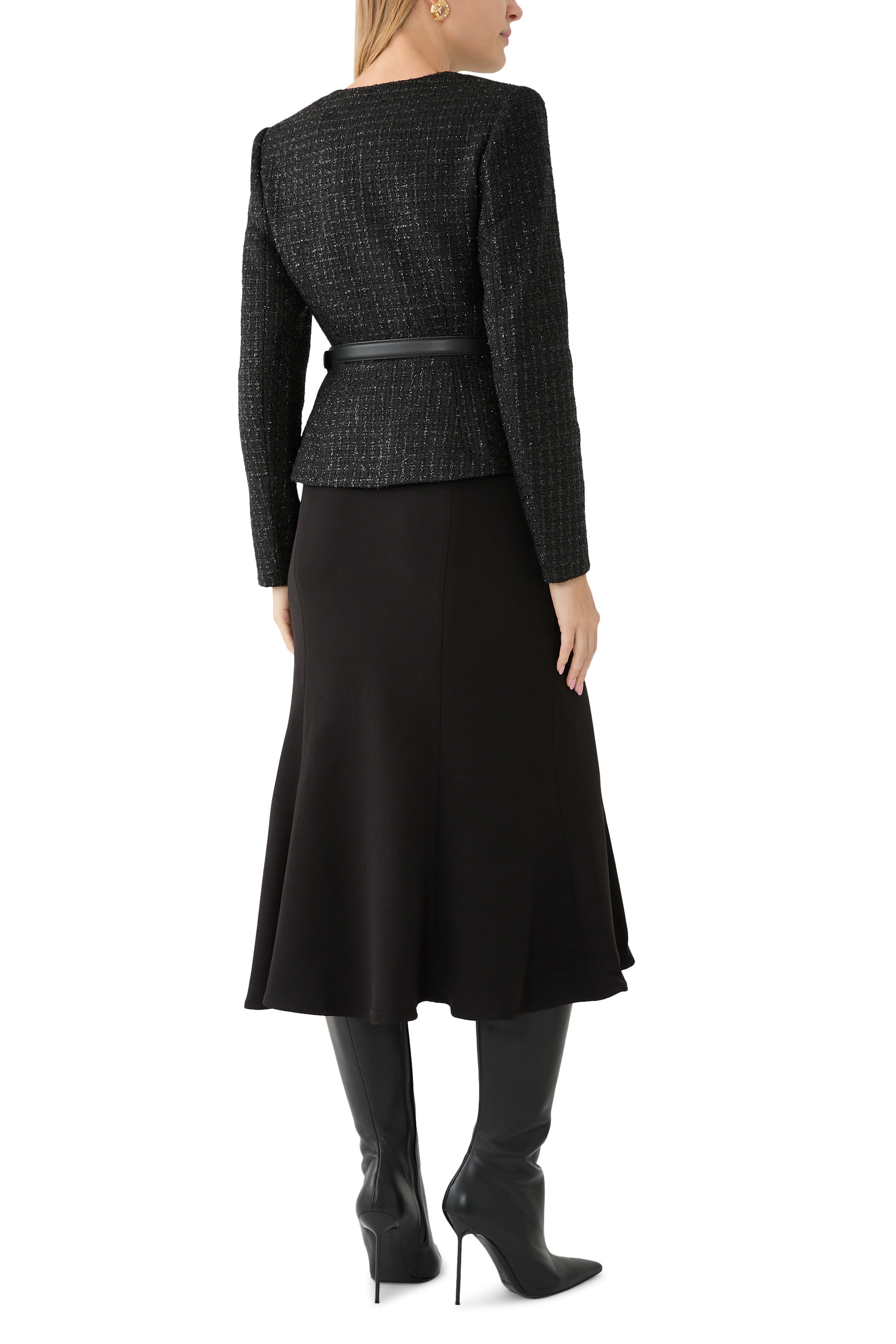 Boucle Asymmetric Midi Dress