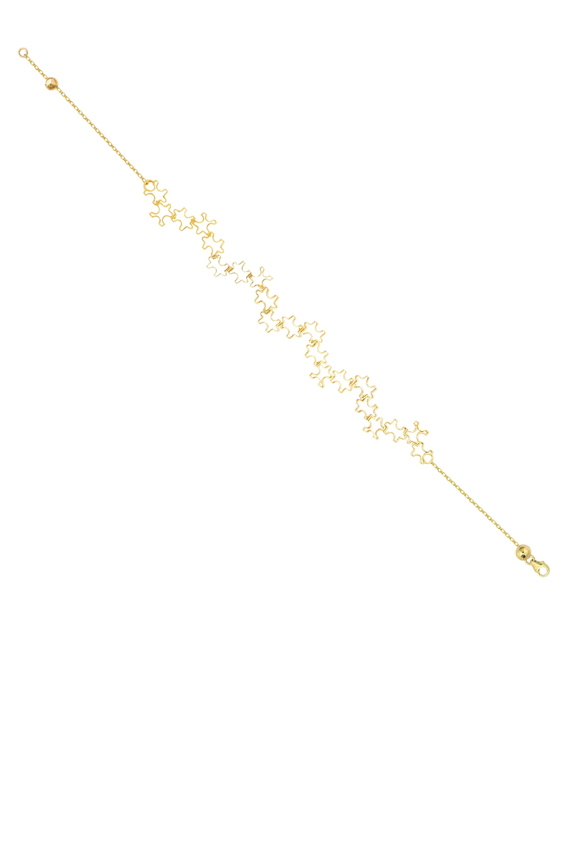  Puzzle Cage Short Bracelet, 18K Yellow Gold