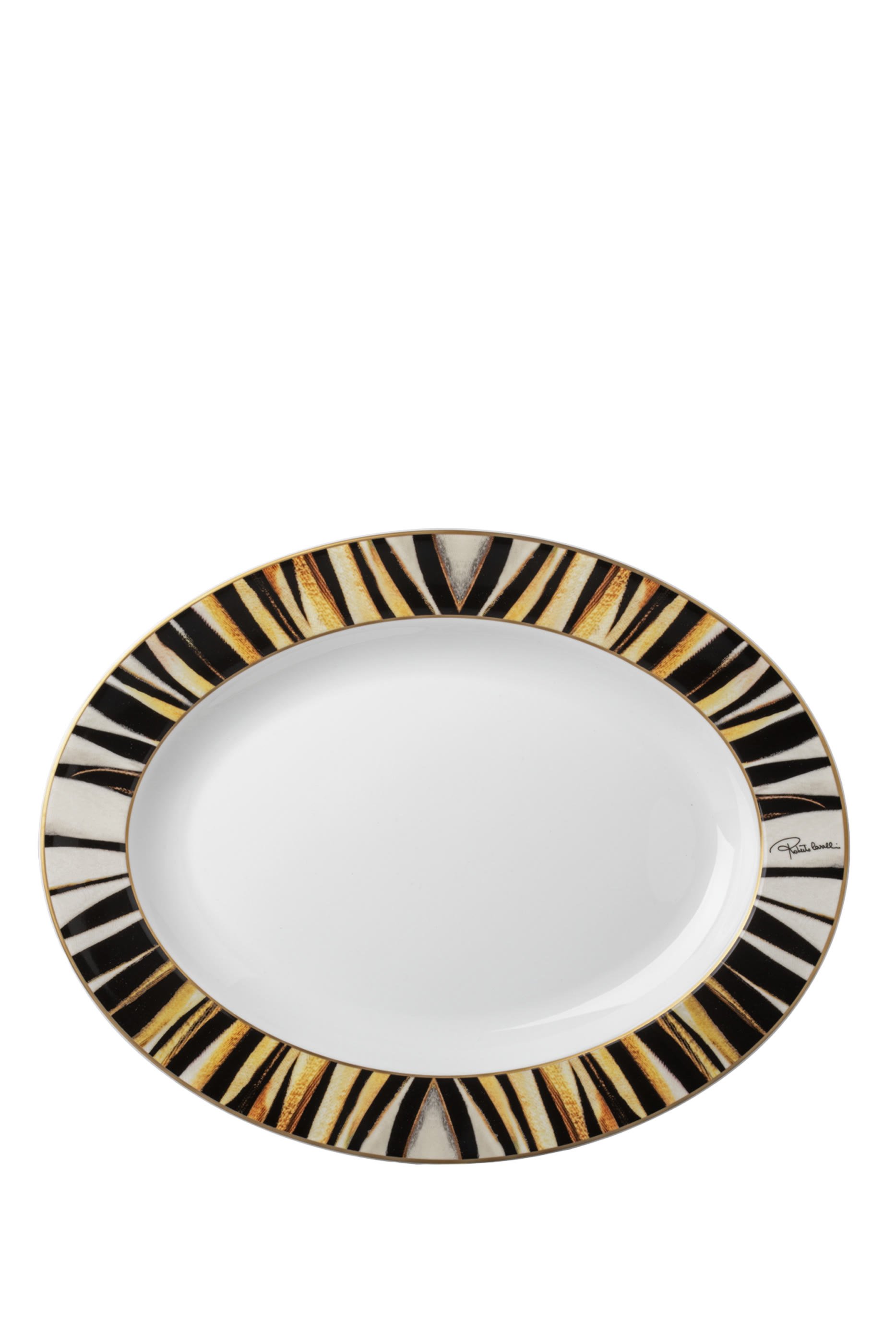 Ray of Gold Oval Serving Bowl