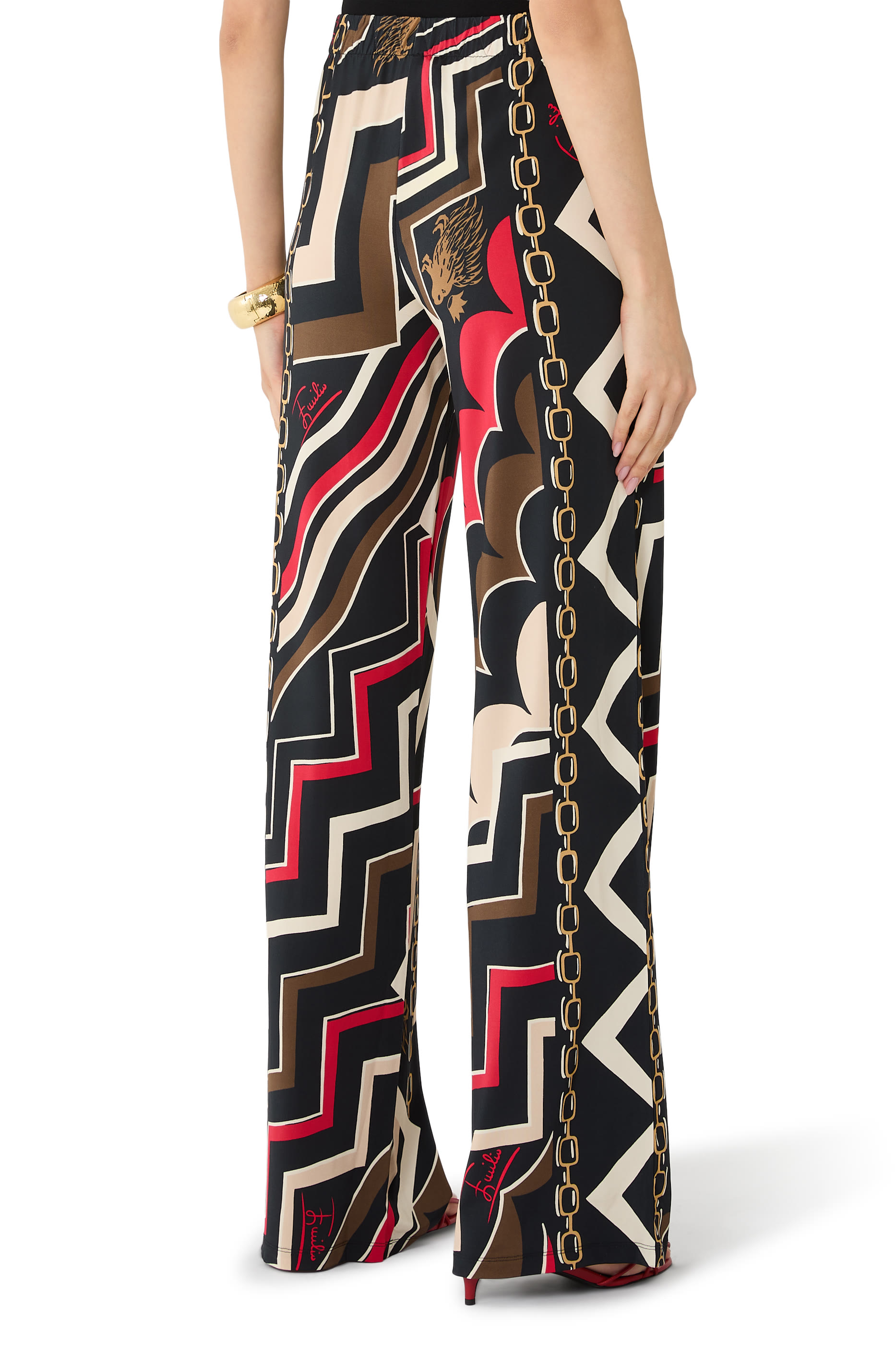 Istrice Print Straight-Leg Trousers