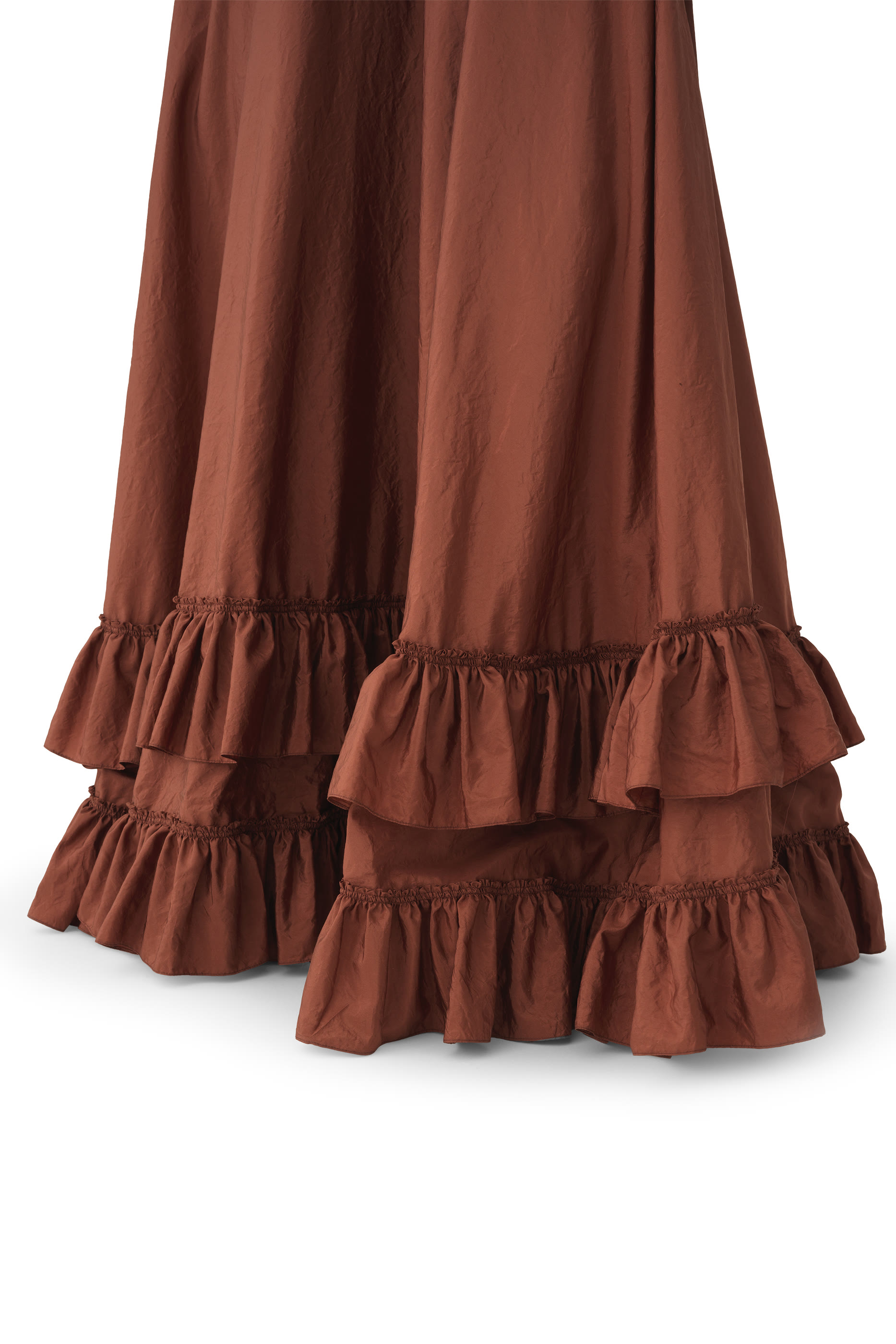 Tiered Maxi Skirt in Washed Silk Taffeta 
