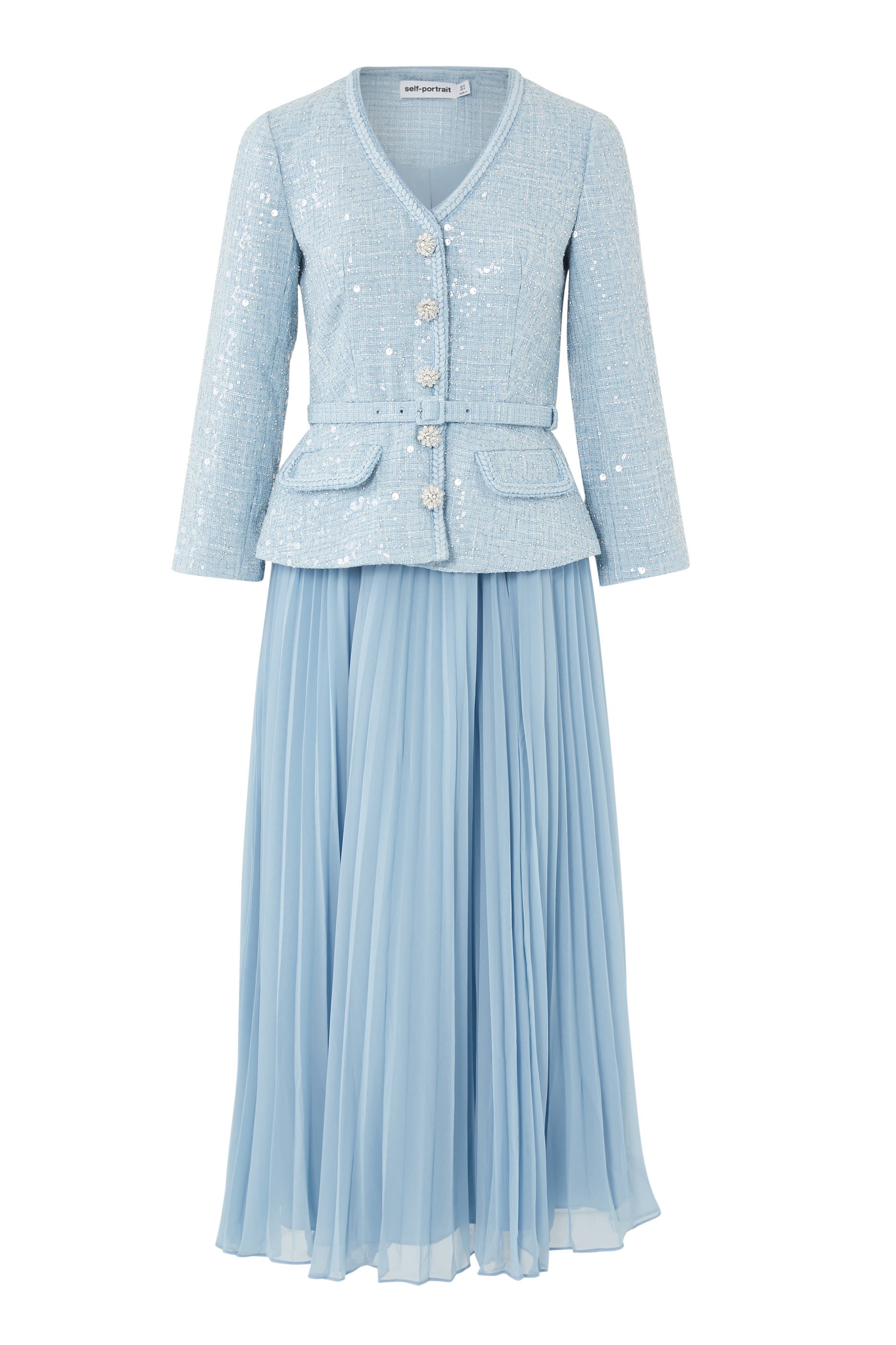 Sequin Boucle Tailored Midi Dress