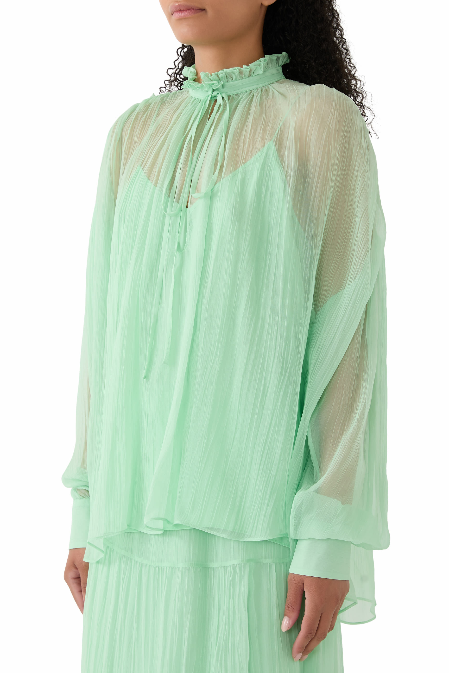 Silk Chiffon Creponne Top