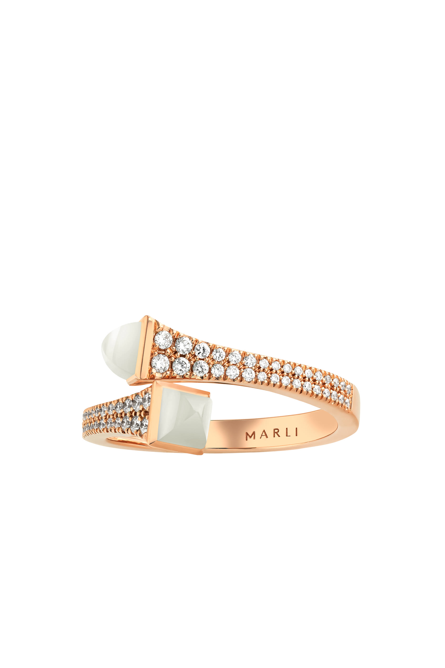 Cleo Moon Stone Diamond Slip On Ring