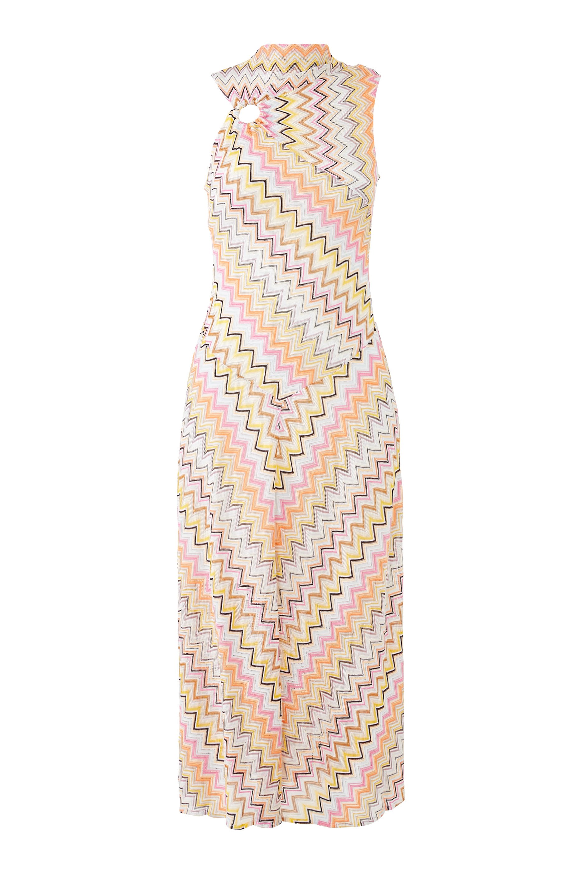 Zigzag Raschel Sleeveless Midi Dress