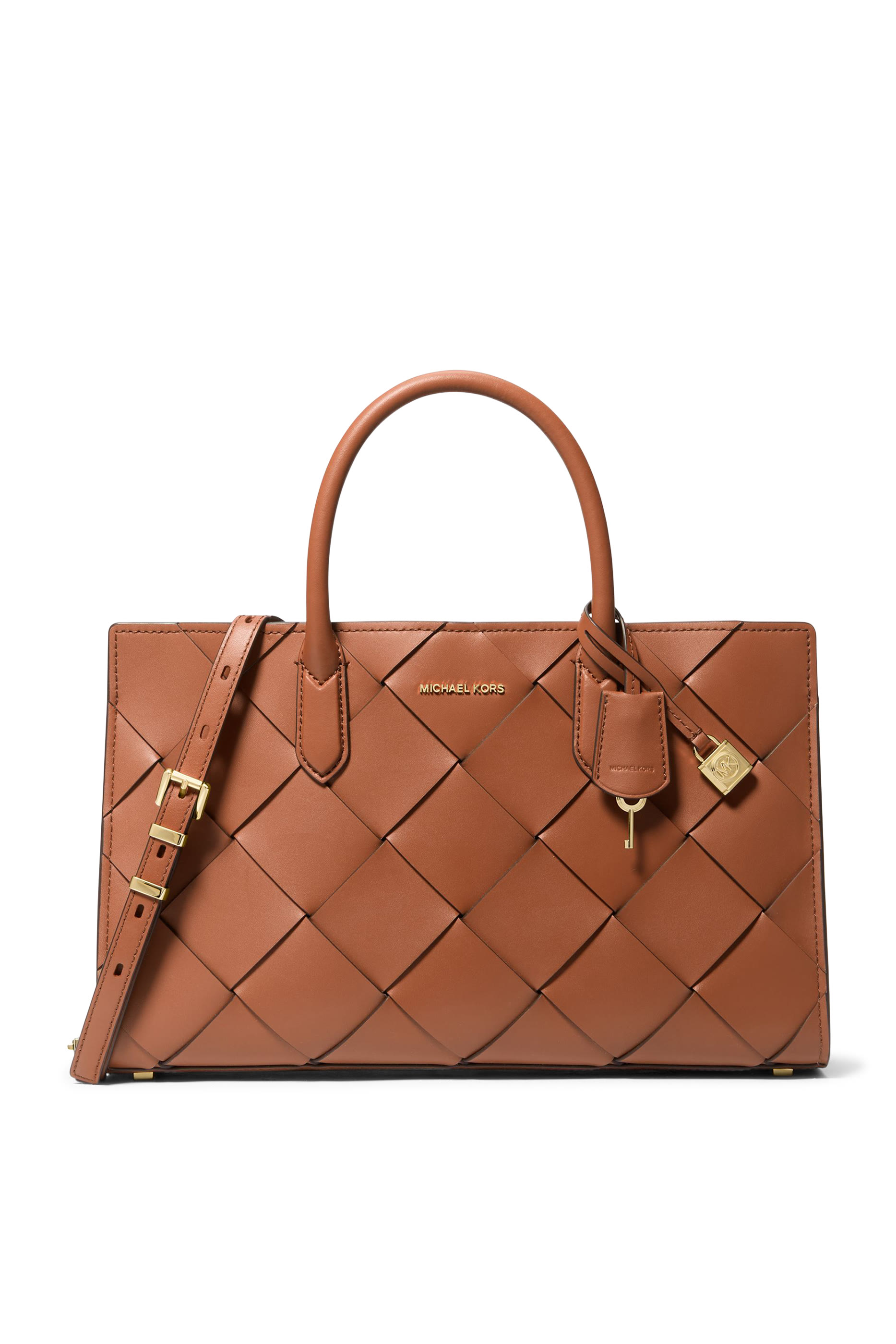 Scarlett Medium Woven Leather Satchel