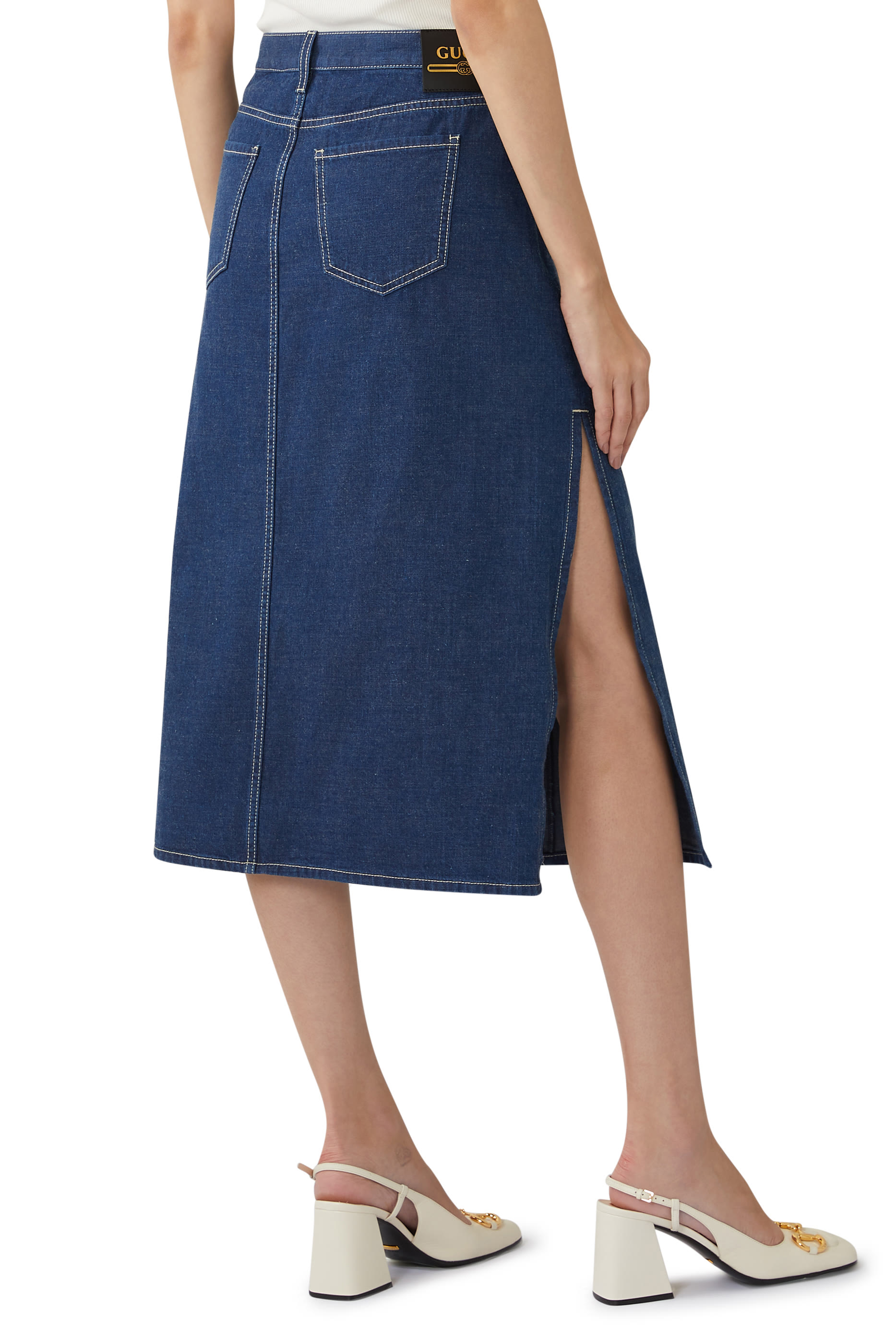 Denim Midi Skirt