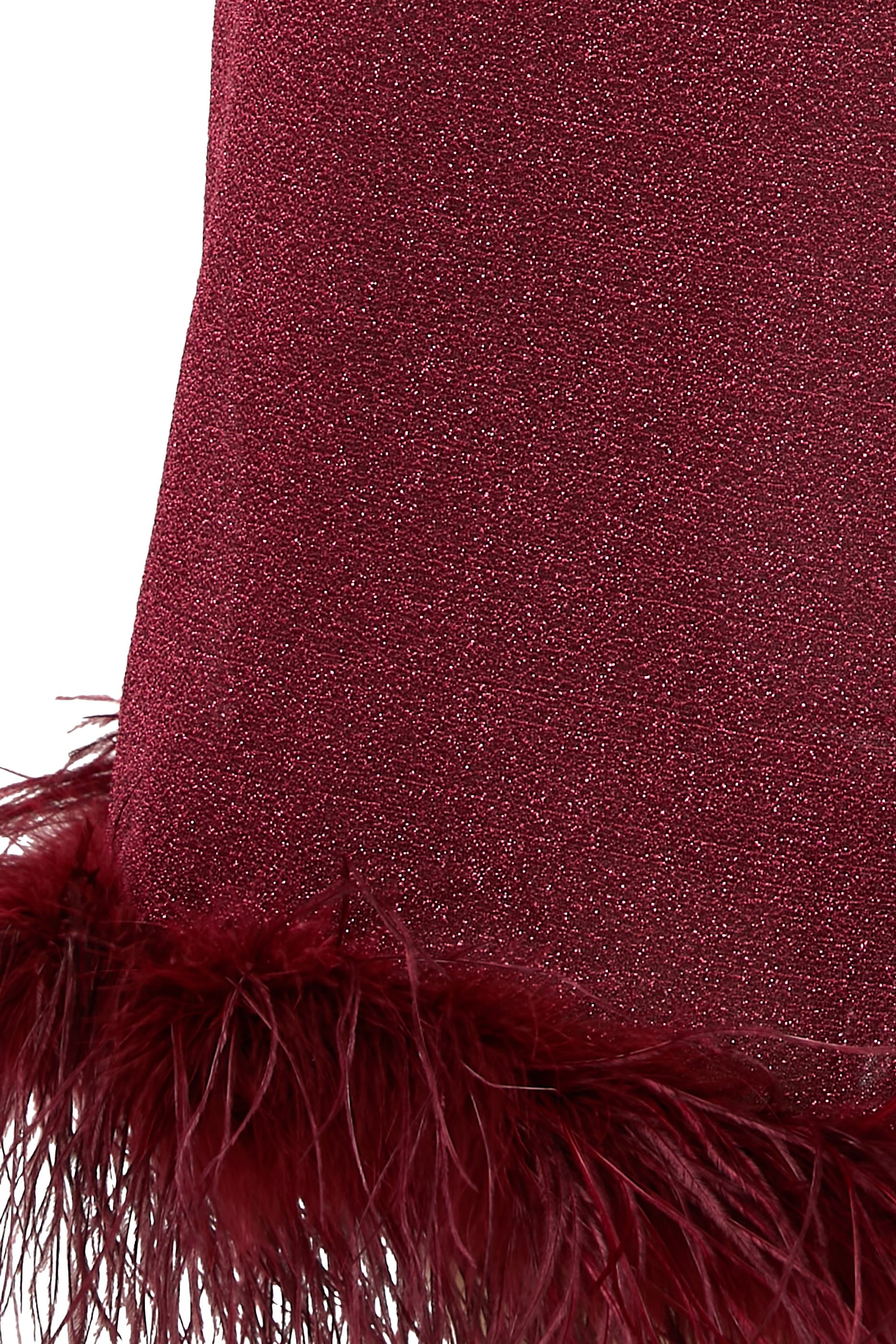 Lumiere Lurex Feather-Trimmed Midi Dress