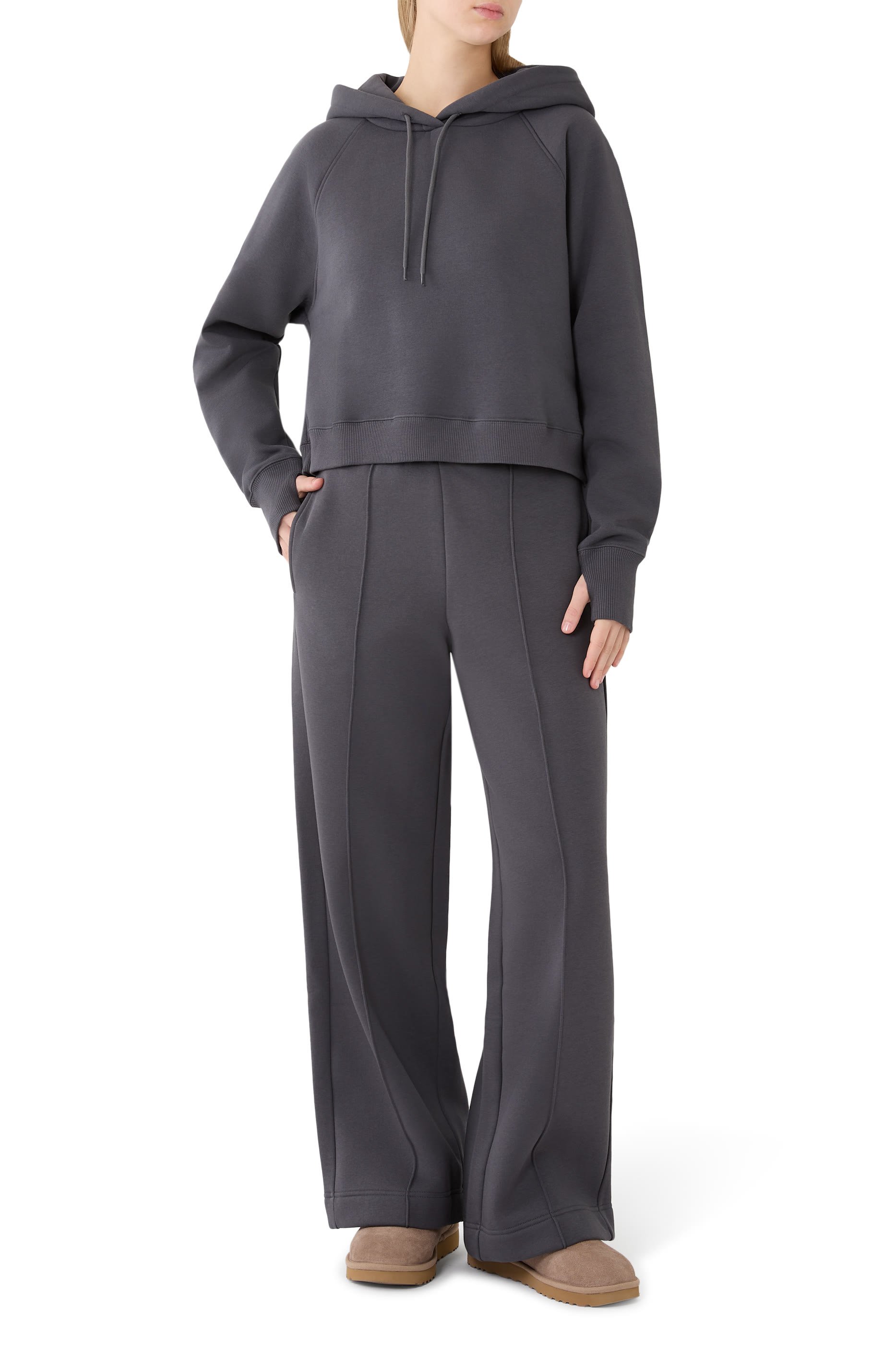 Carbon Finish Wide Leg Trousers