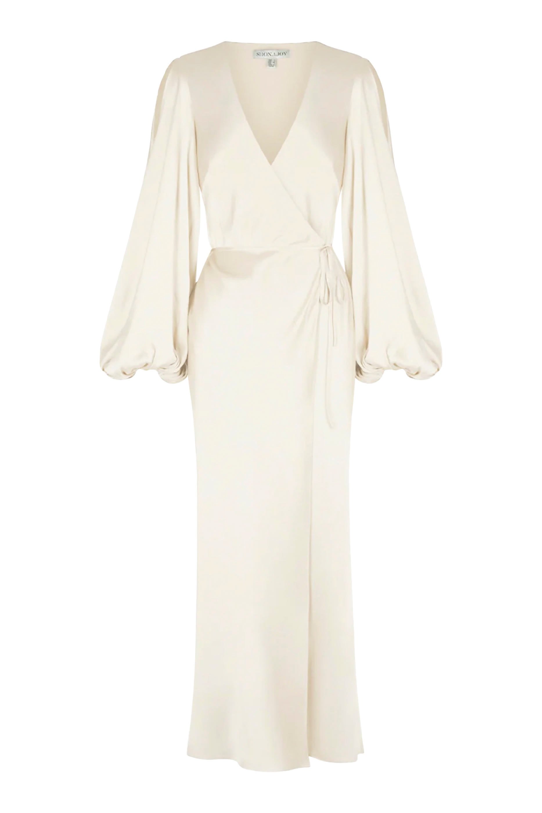 La Lune Full Sleeve Wrap Midi Dress