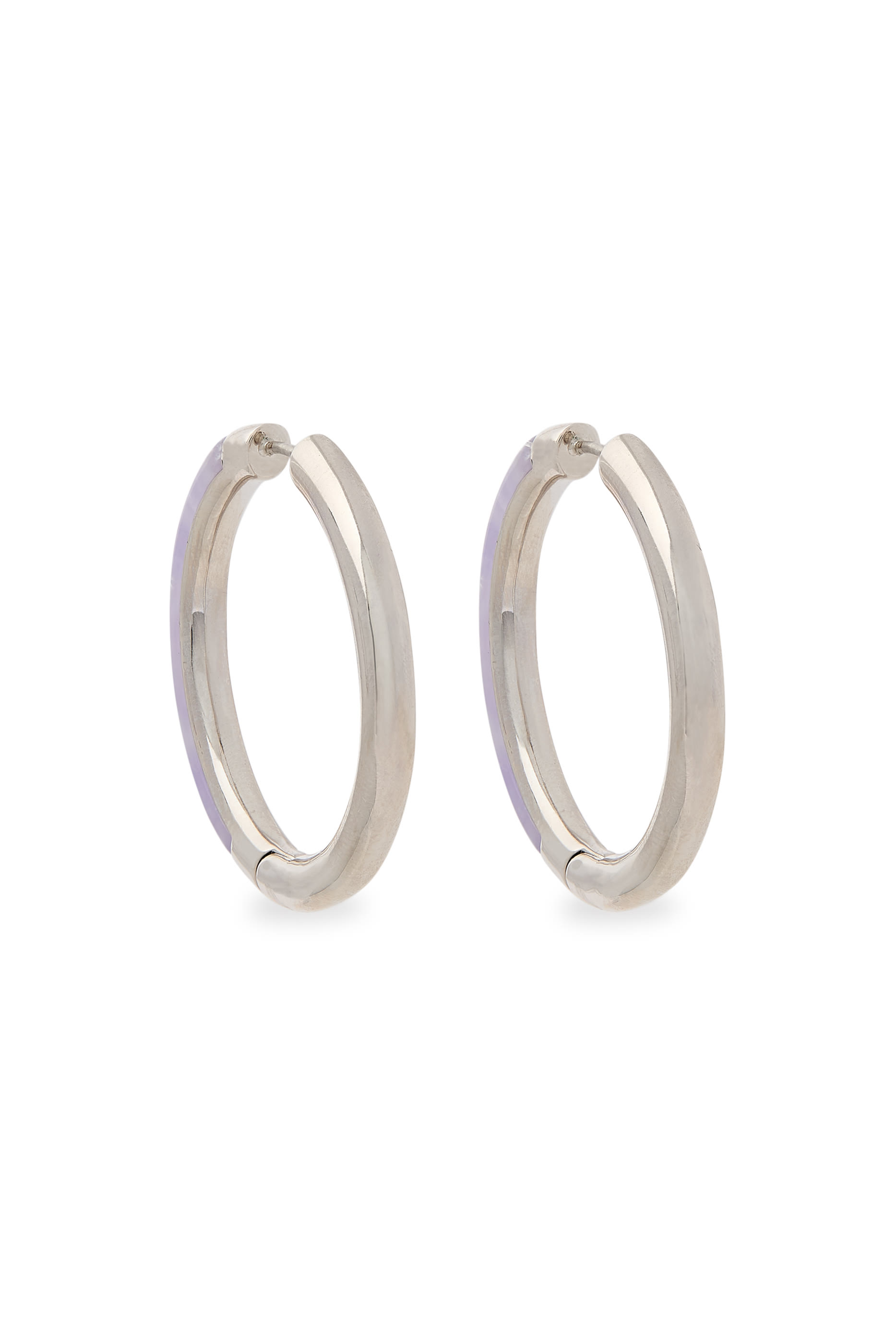 Interlock Hoop Earrings, Metal