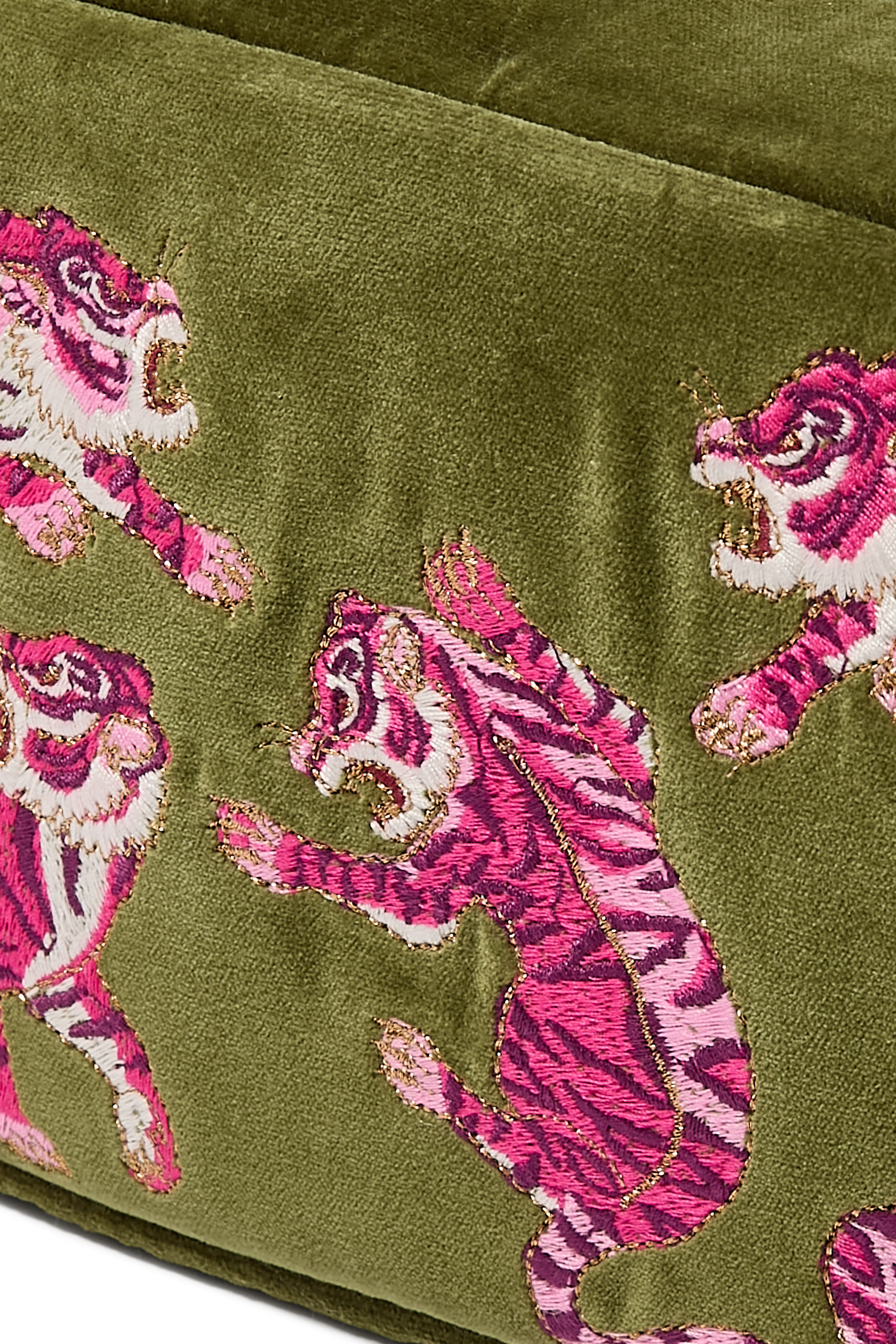 Wild Tiger Fern Velvet Makeup Bag