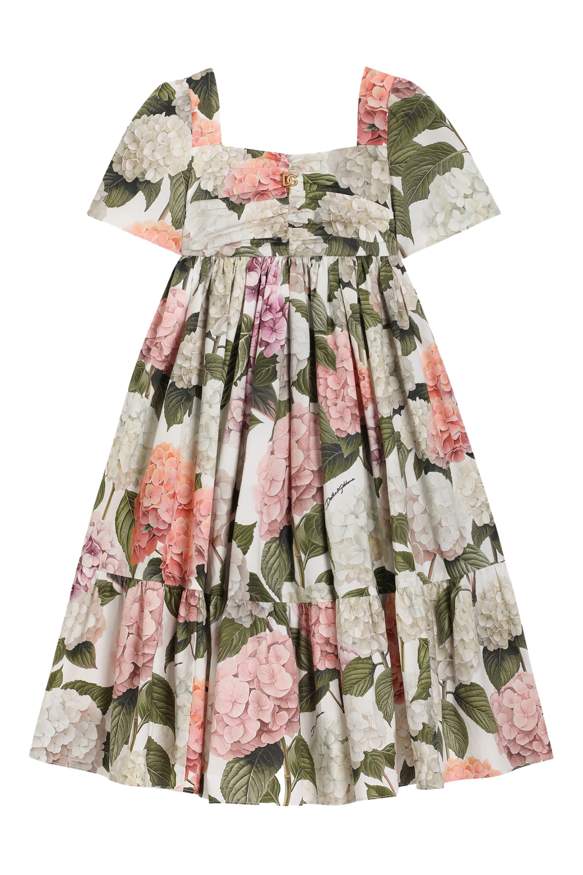 Kids Hydrangea-Print Poplin Dress