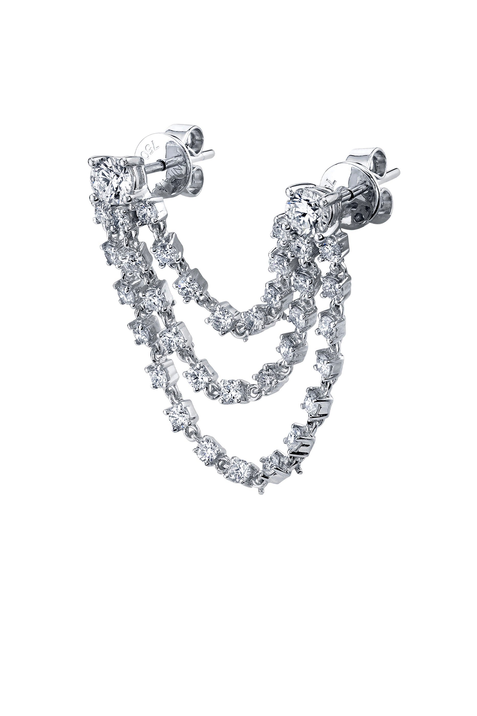 Bianca Earring, 18k White Gold & Diamonds