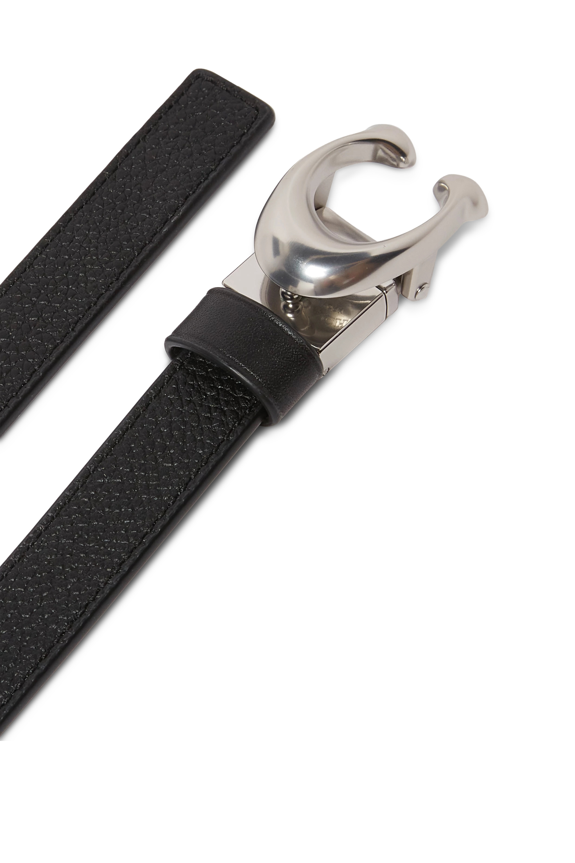 Sculpted Signature Buckle Reversible Belt