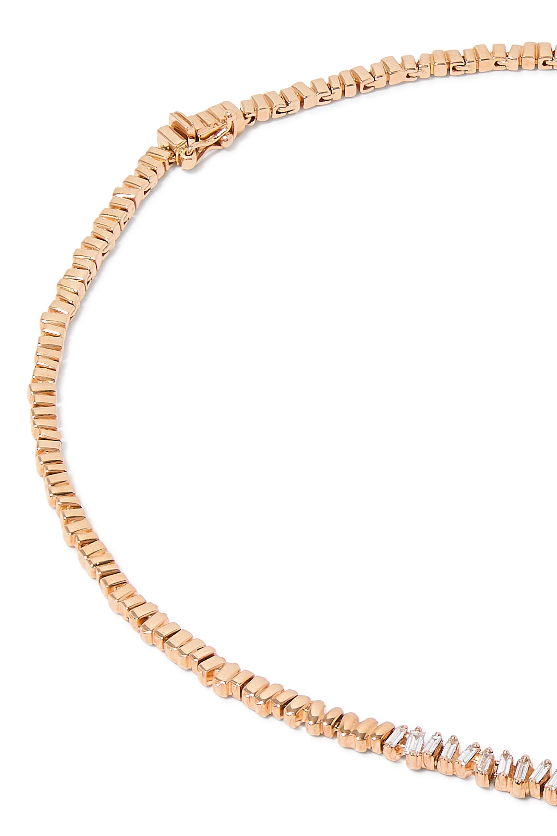 Classic Diamond Mini Tennis Necklace, 18k Rose Gold & Diamonds