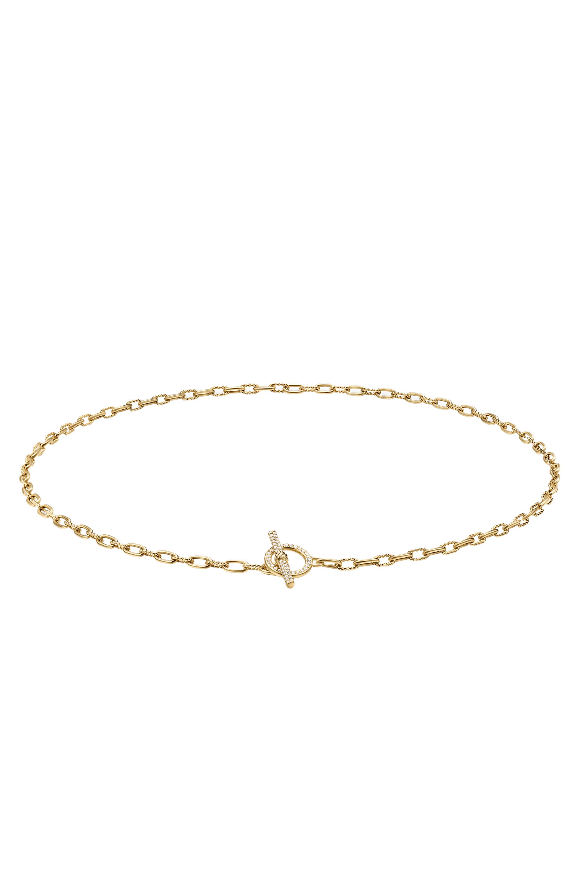 DY Madison® Pavé Toggle Chain Necklace, 18k Yellow Gold & Diamonds