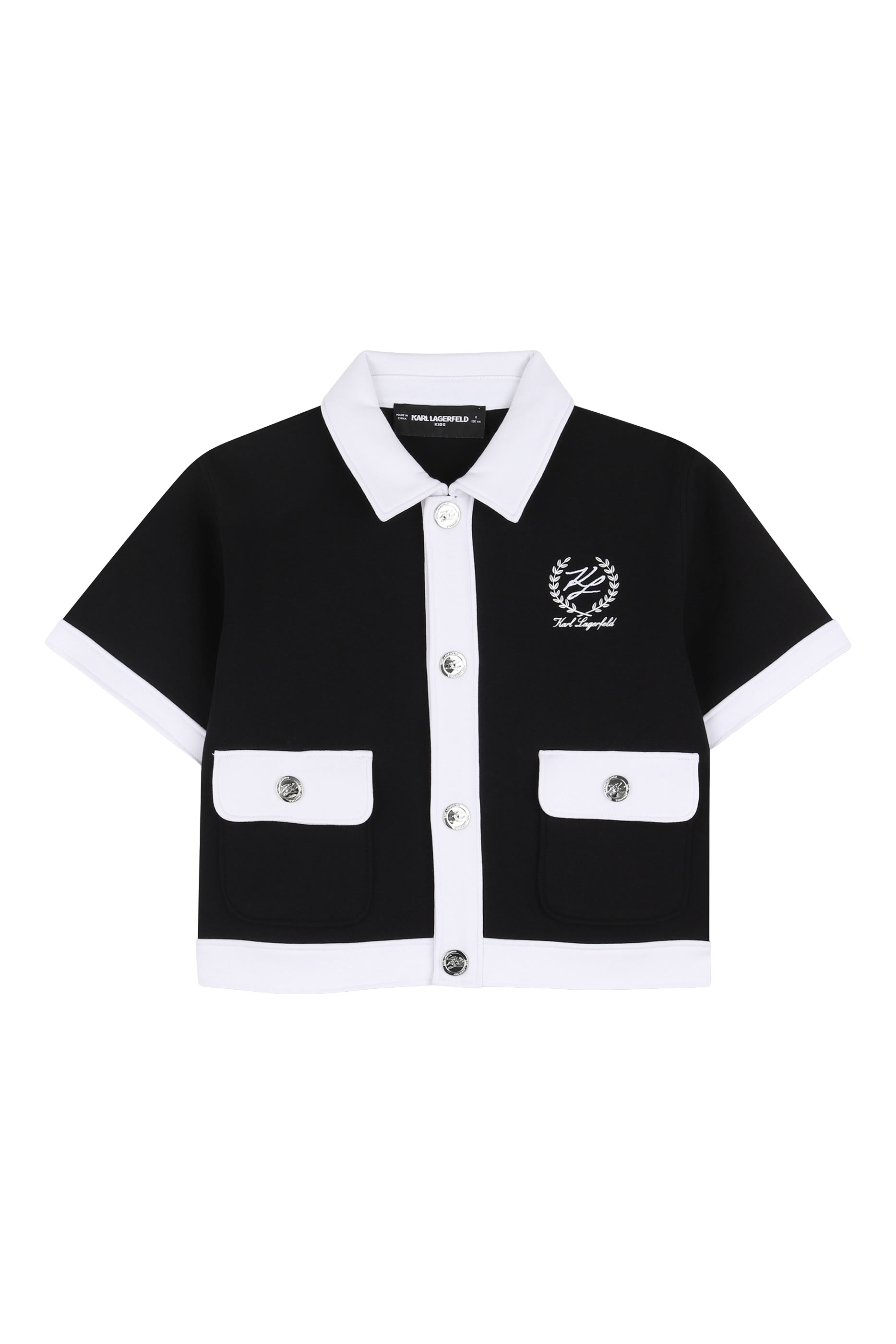Kids Short-Sleeved Piped Cardigan