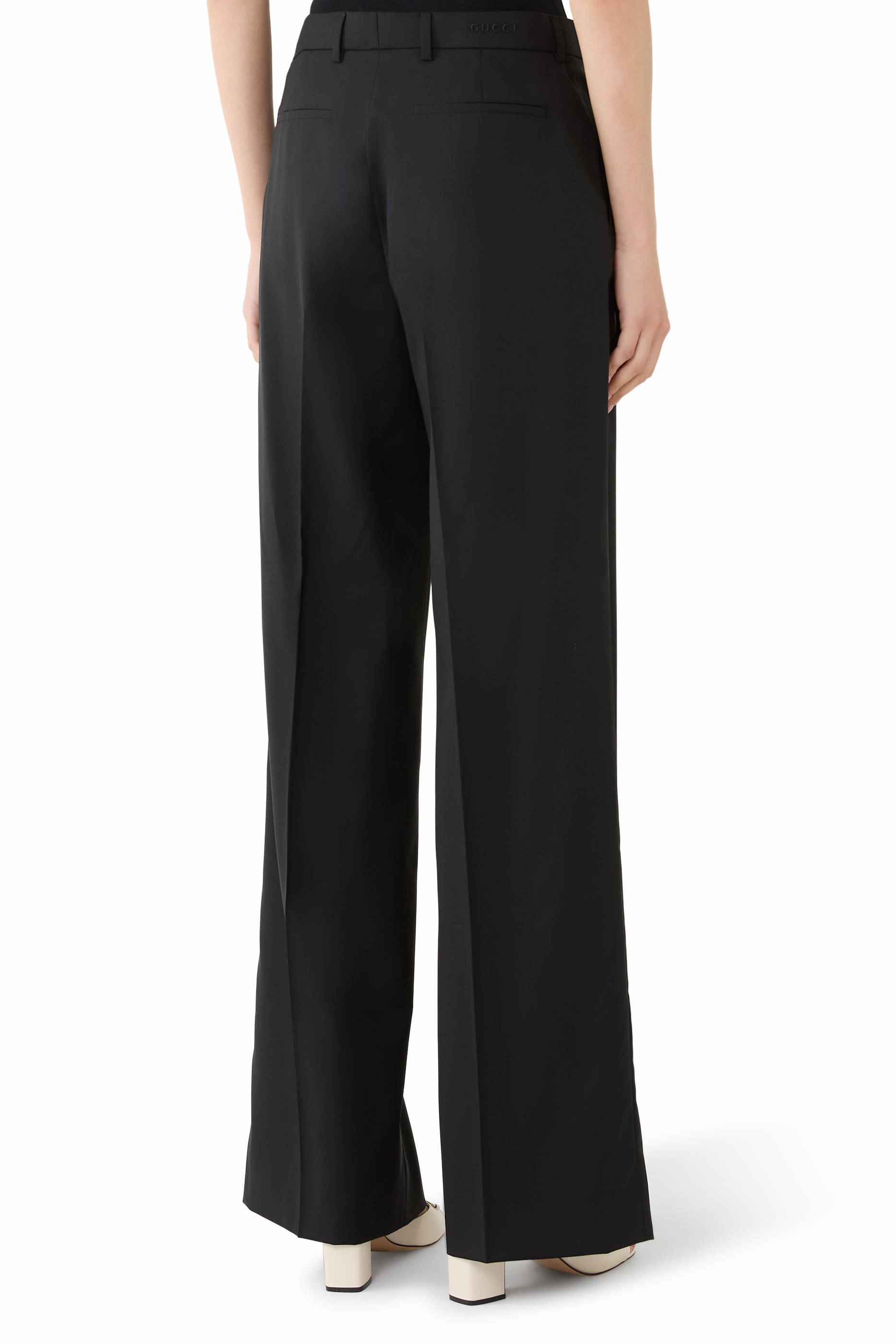 Light Wool Pants with Embroidery