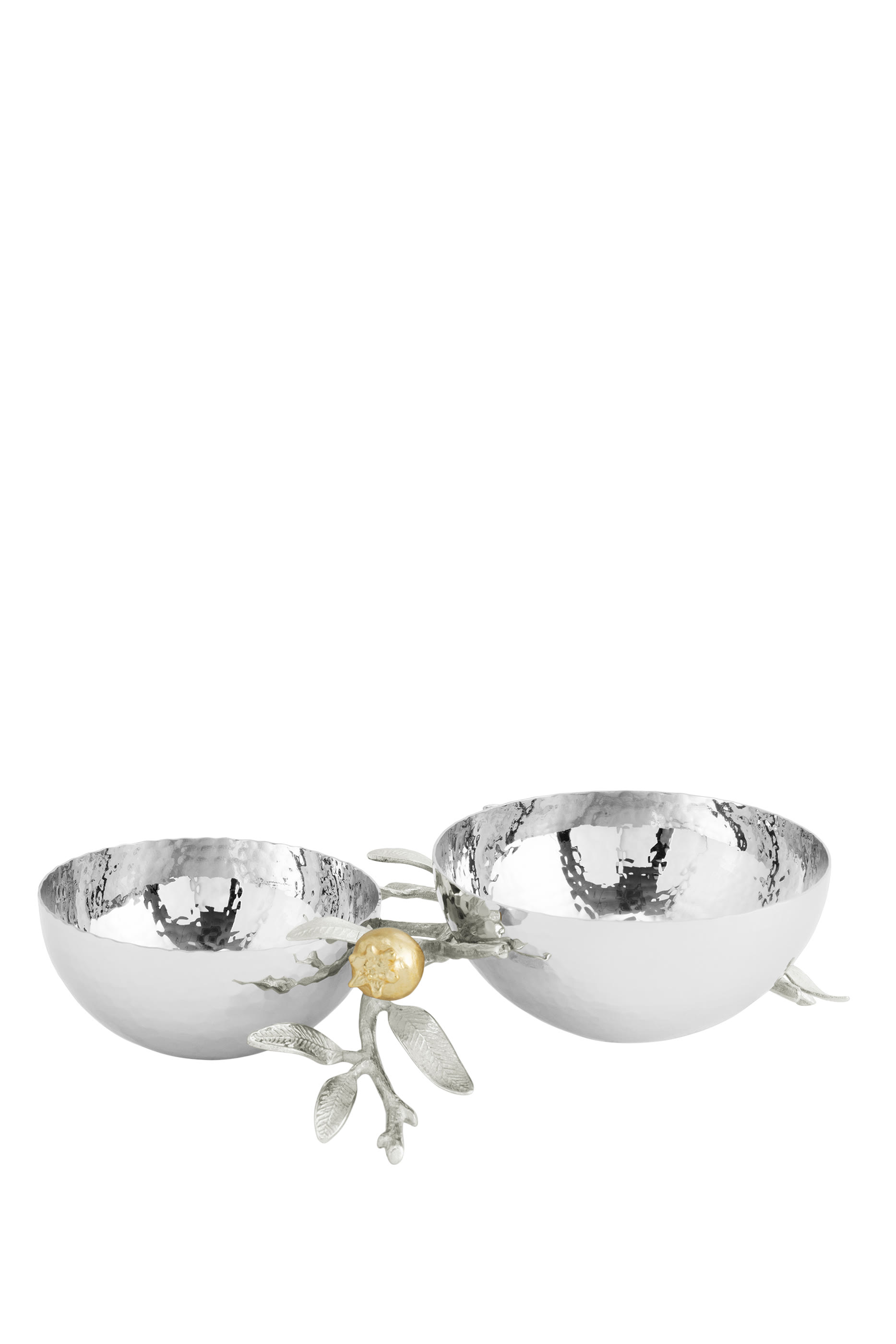 Pomegranate Silver & Gold Double Bowl