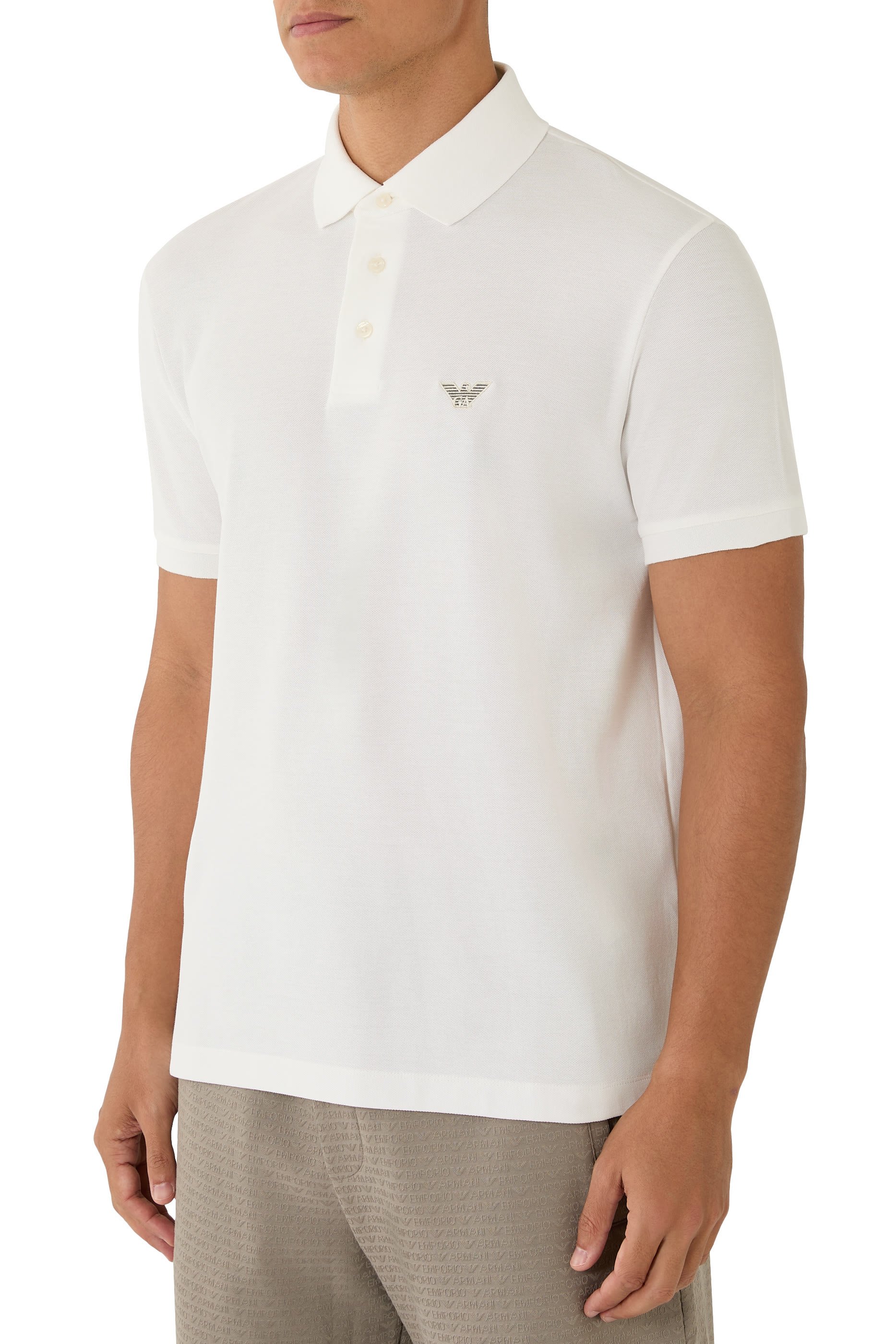 Embroidered Eagle Piqué Polo Shirt