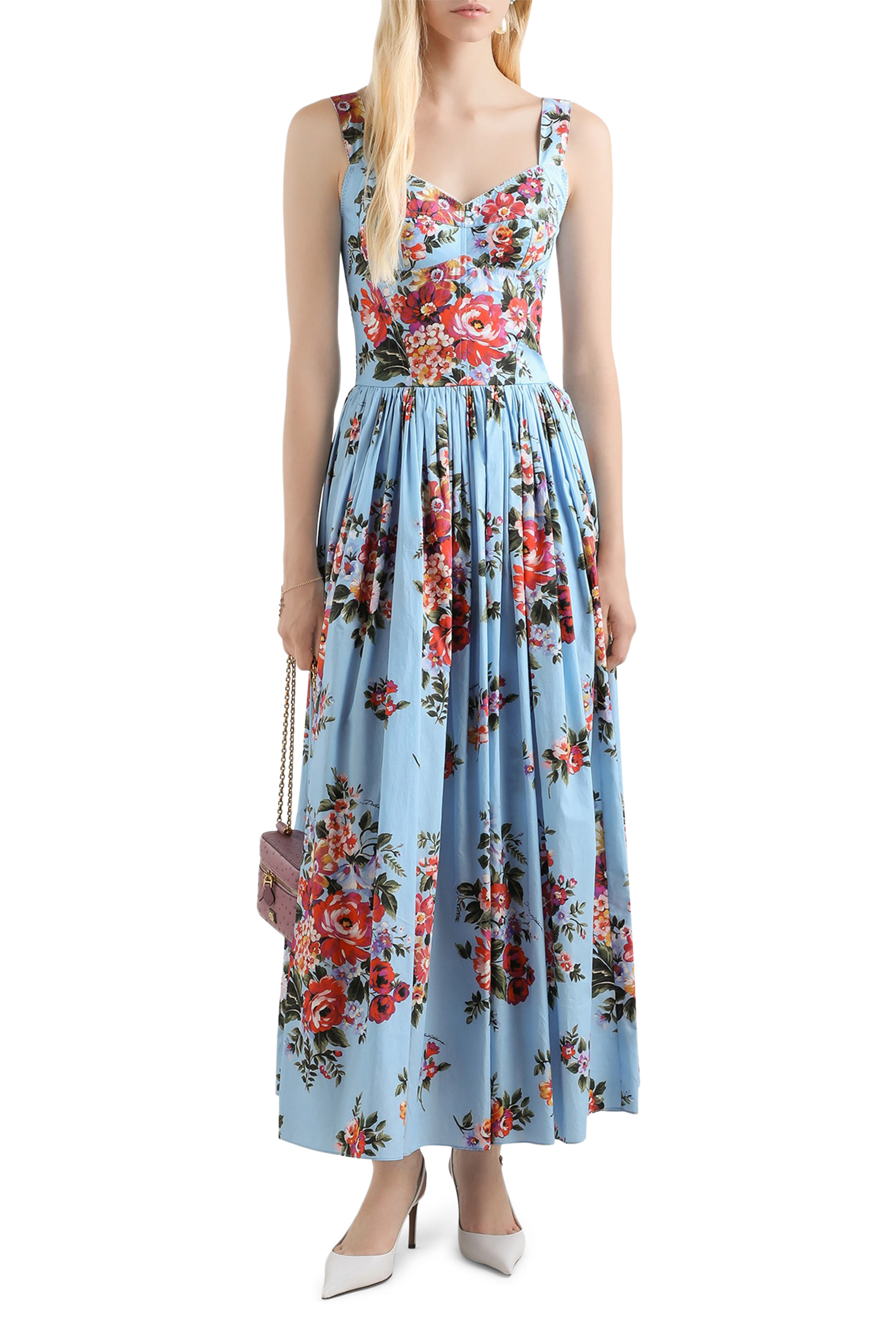 Flower Bouquet-Print Dress