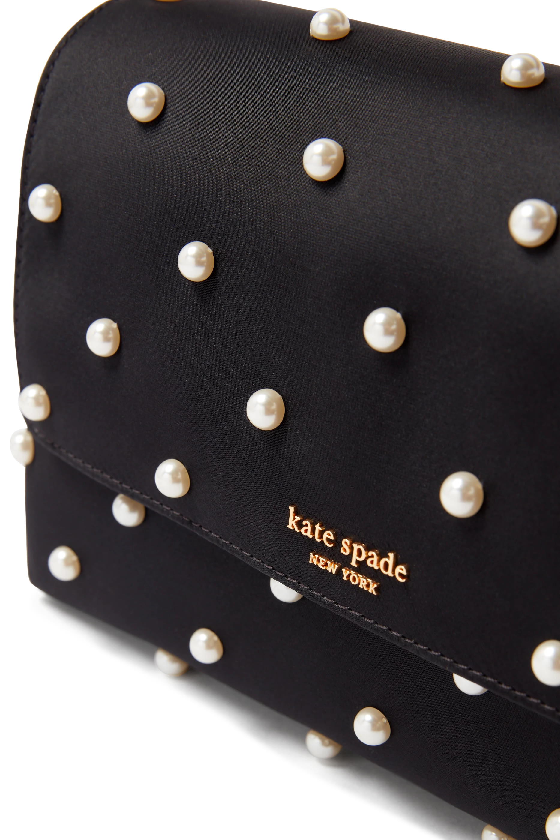 Grace Pearl Embellished Satin Clutch Bag