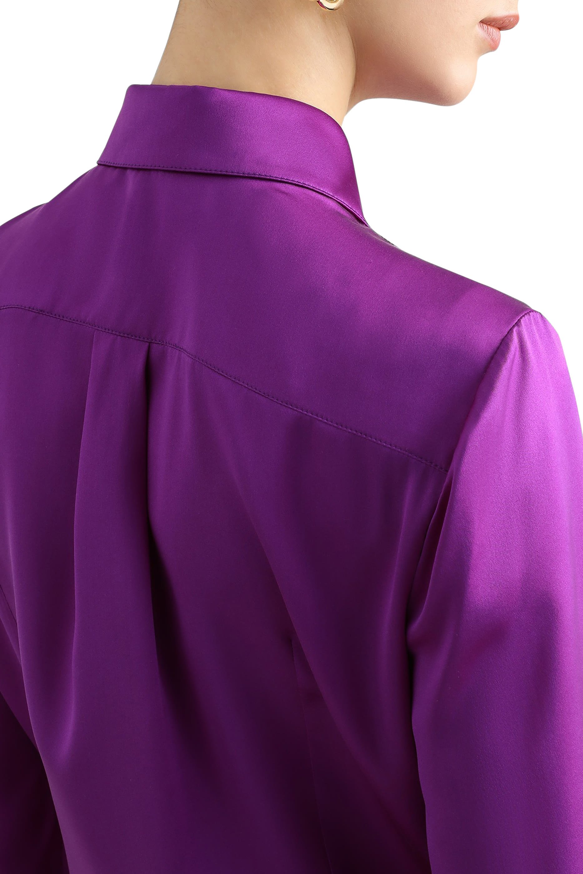 Button-Up Long Sleeves Silk Shirt