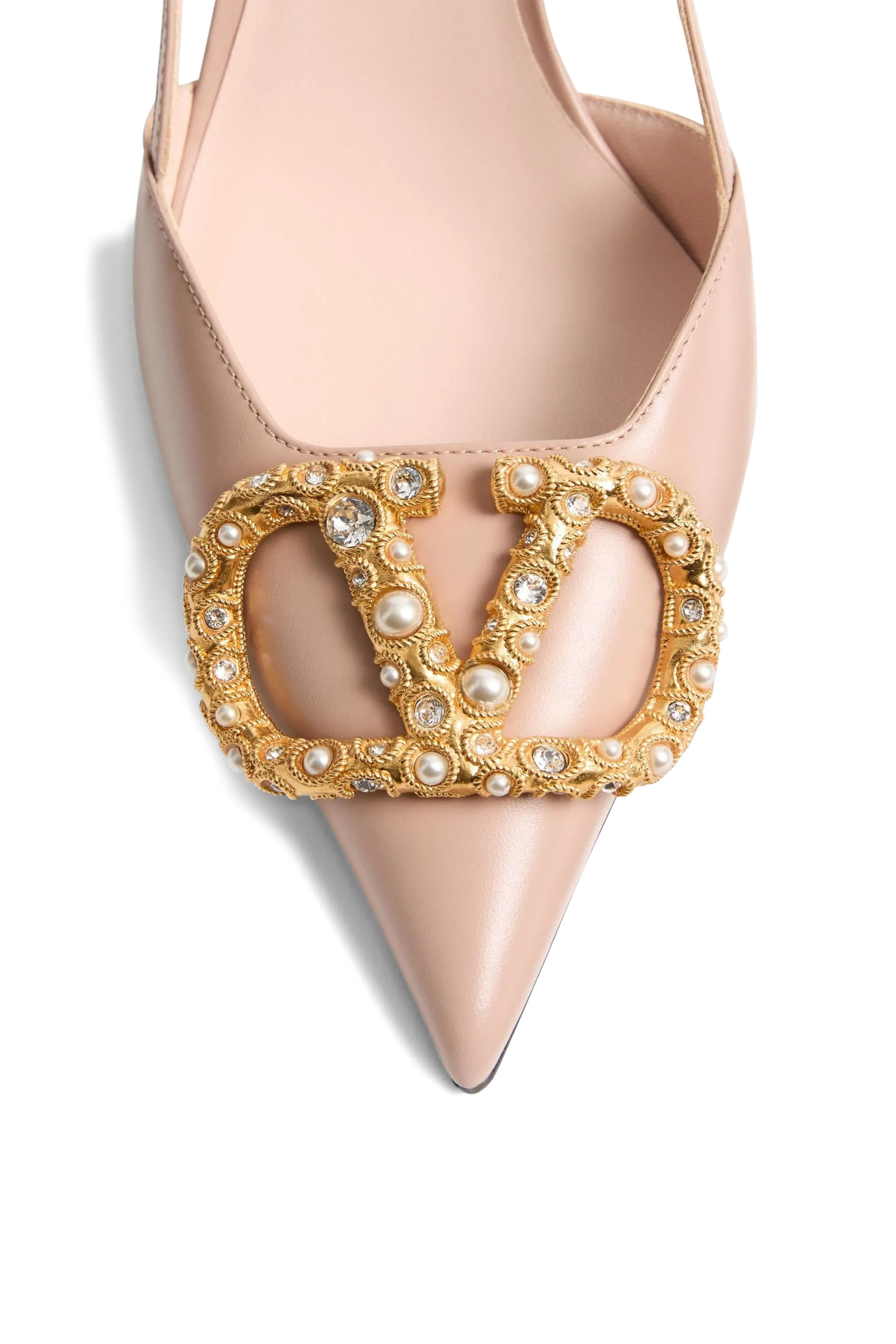 Embellished VLogo Signature 80 Slingback Calfskin Pumps