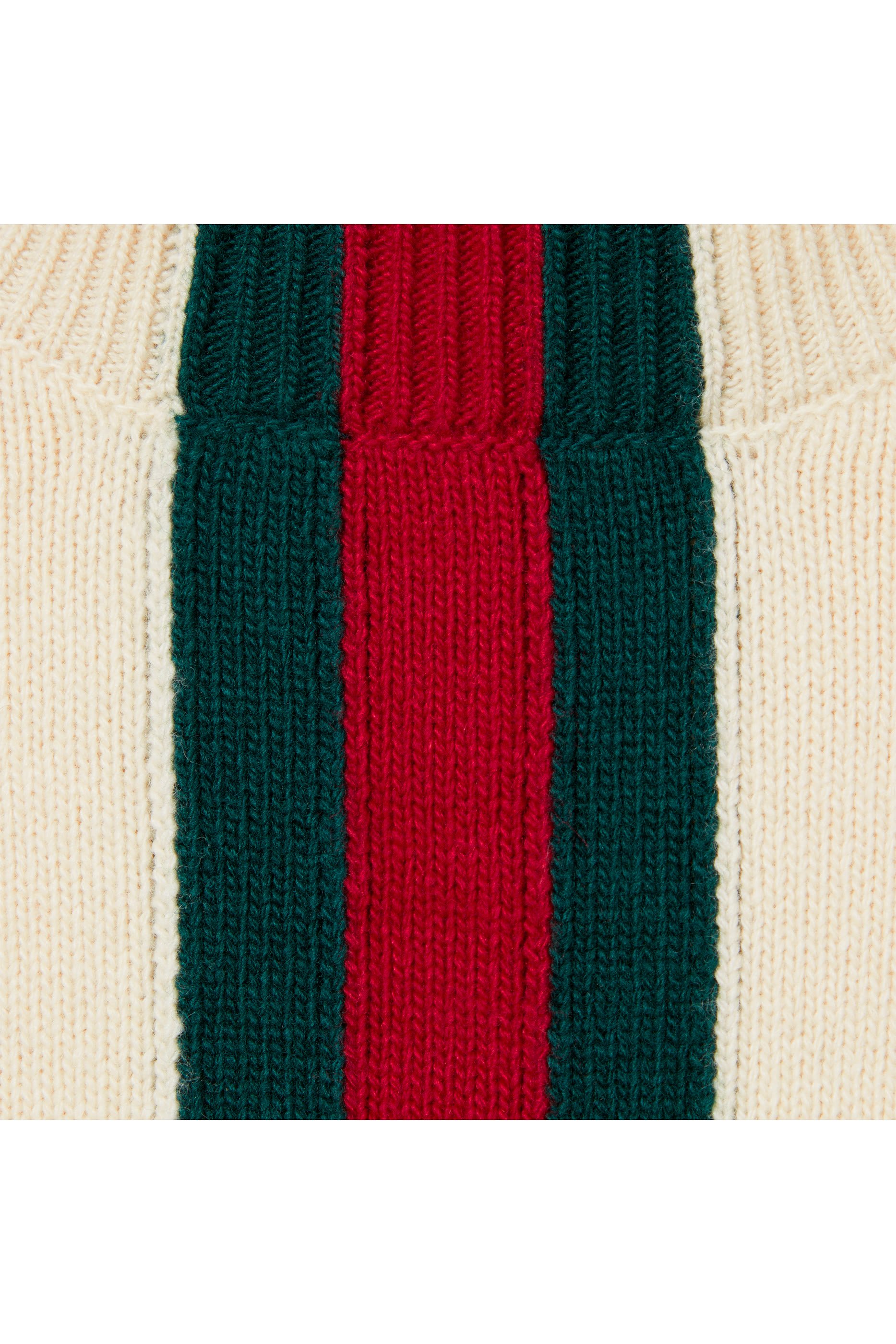 Web Intarsia Fine Knit Wool Sweater