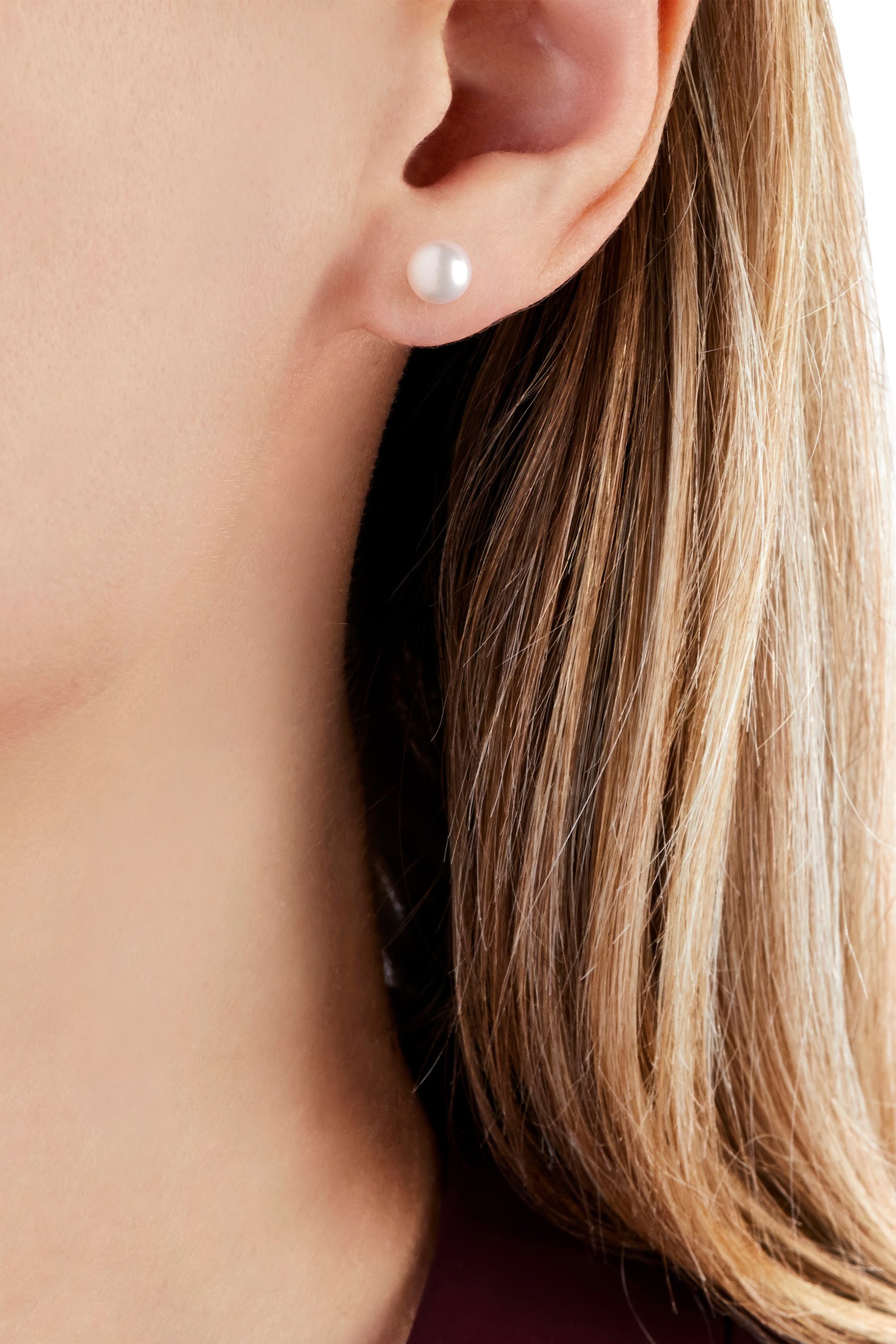Classic Pearl Stud Earrings, 18k Yellow Gold & Akoya Pearls