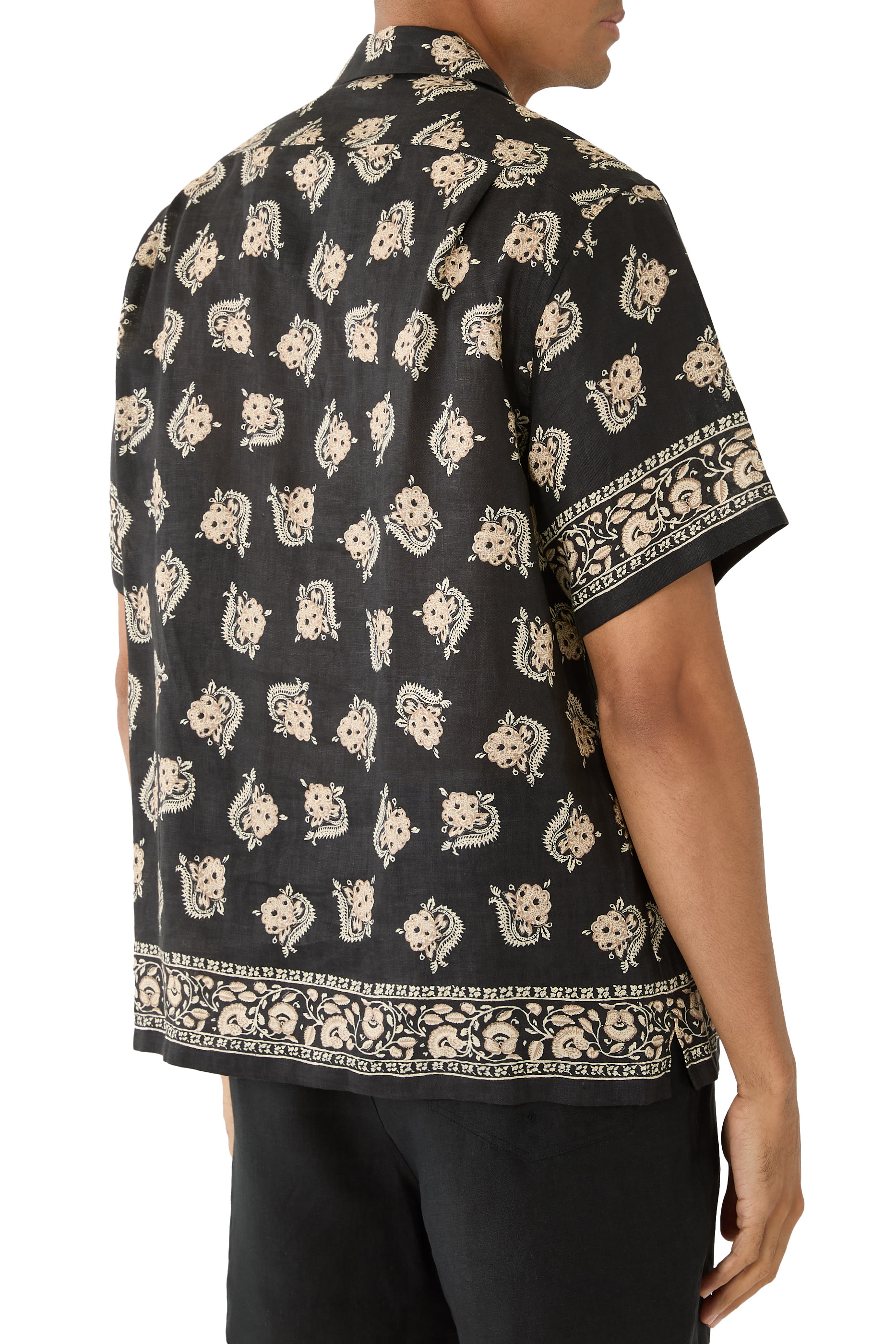 Printed Linen Camp Shirt