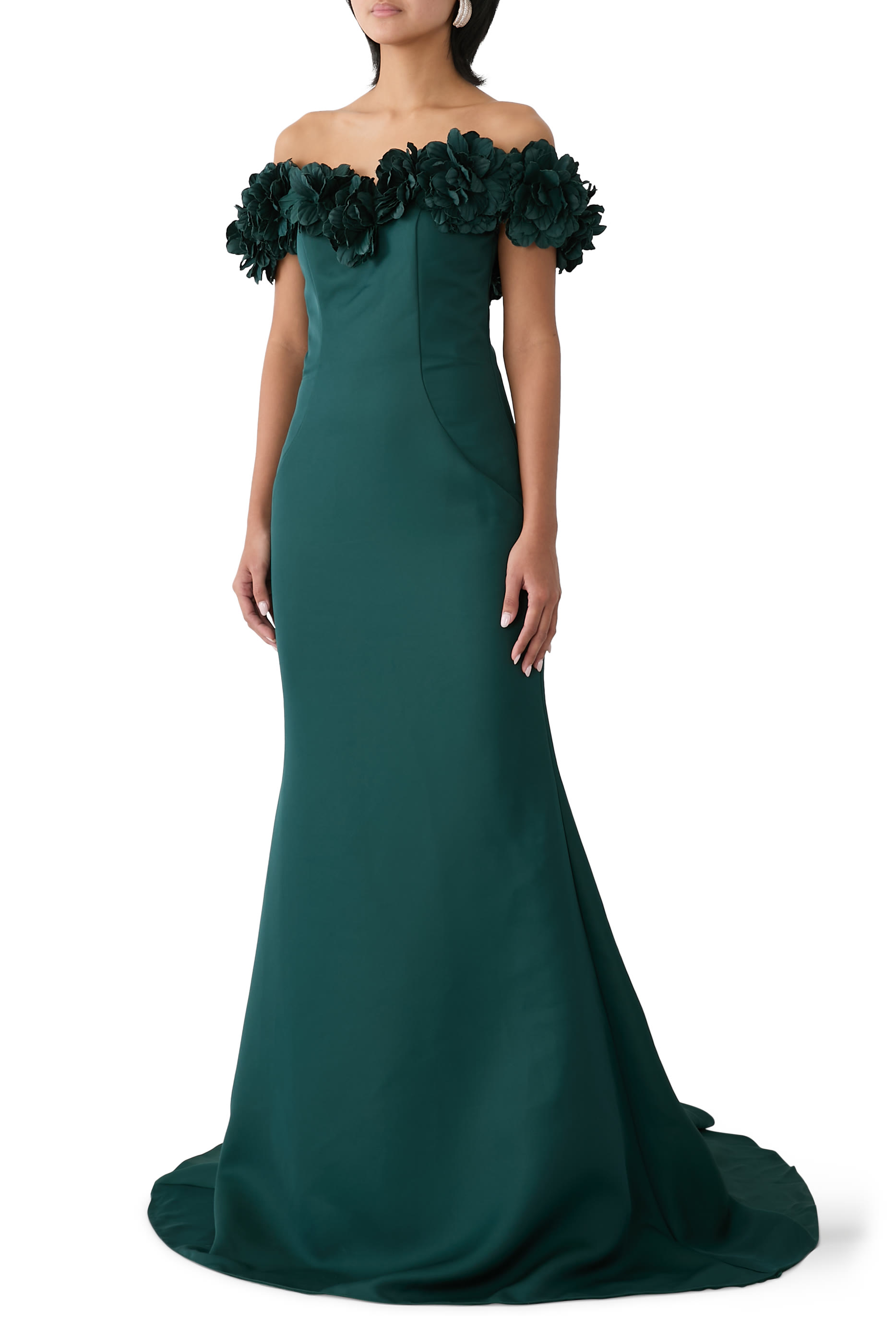 Off-Shoulder Embellished Mermaid Dress