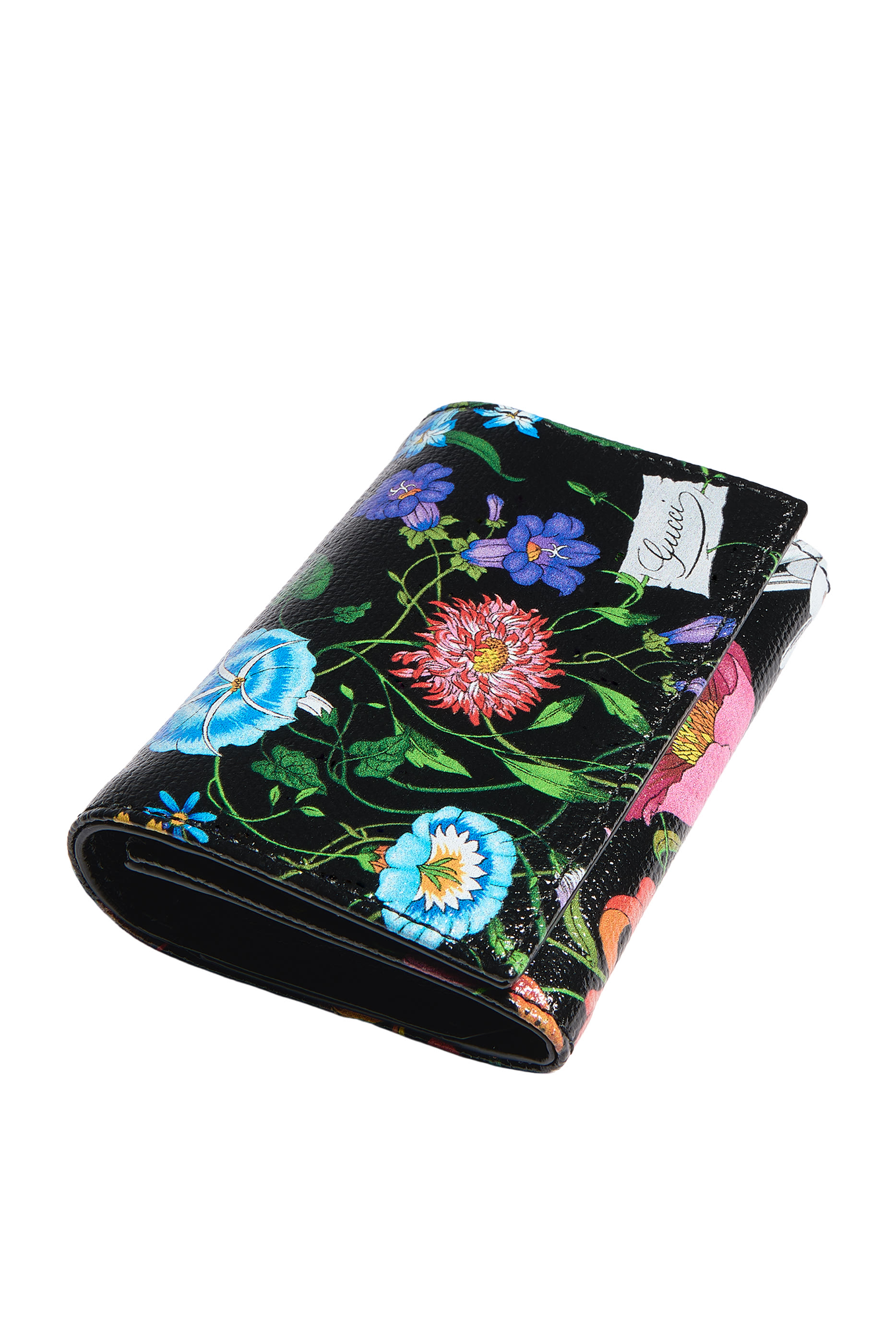 Flora-Motif Bi-Fold Card Case