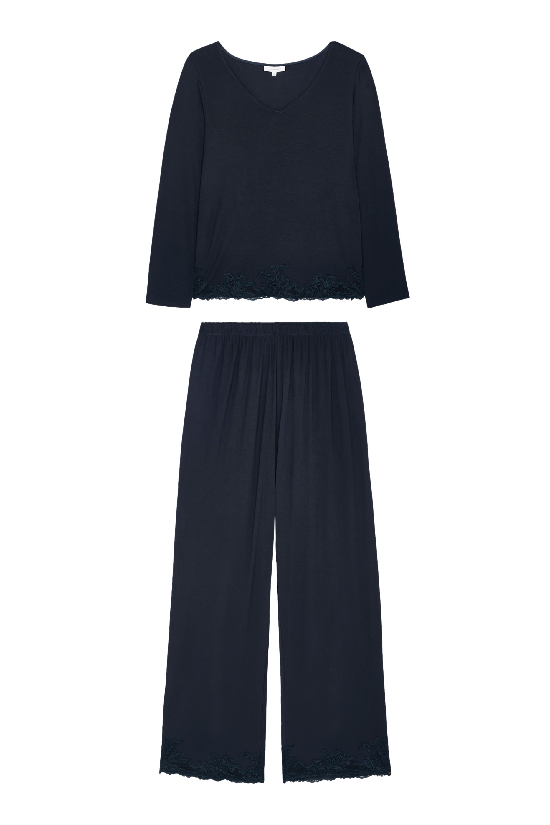 Jersey Lace Appliqu&eacute; Long Sleeve Pyjama Set 