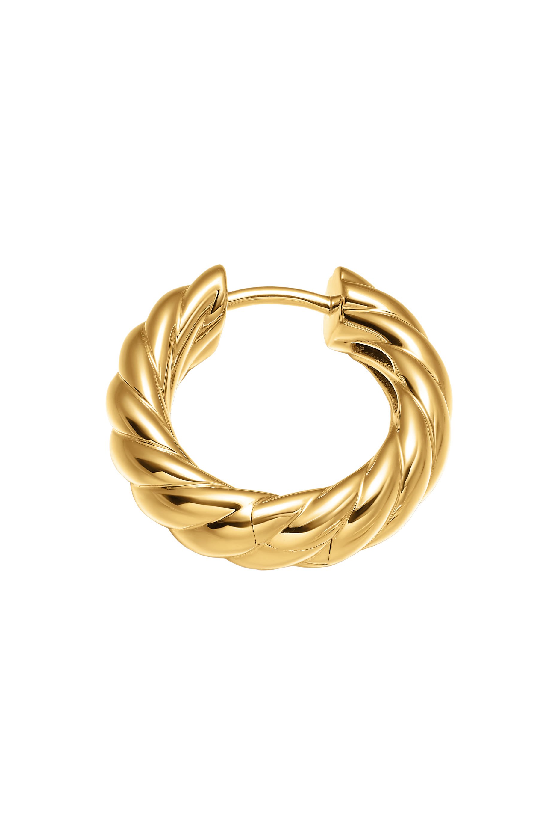 Sculpted Cable Hoop Earrings, 18k Yellow Gold
