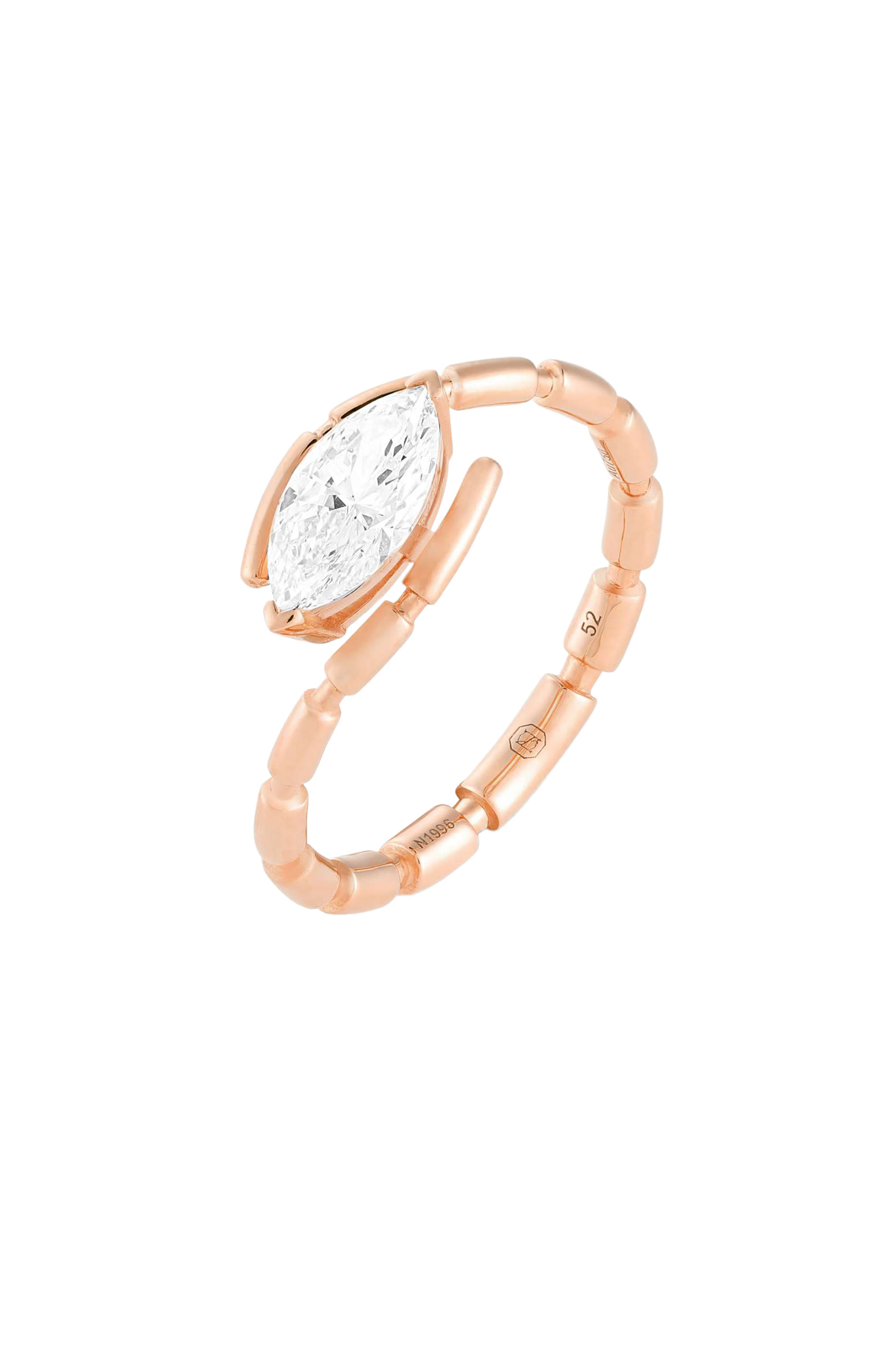 Uraeus Ring, 18K Rose Gold & Diamonds