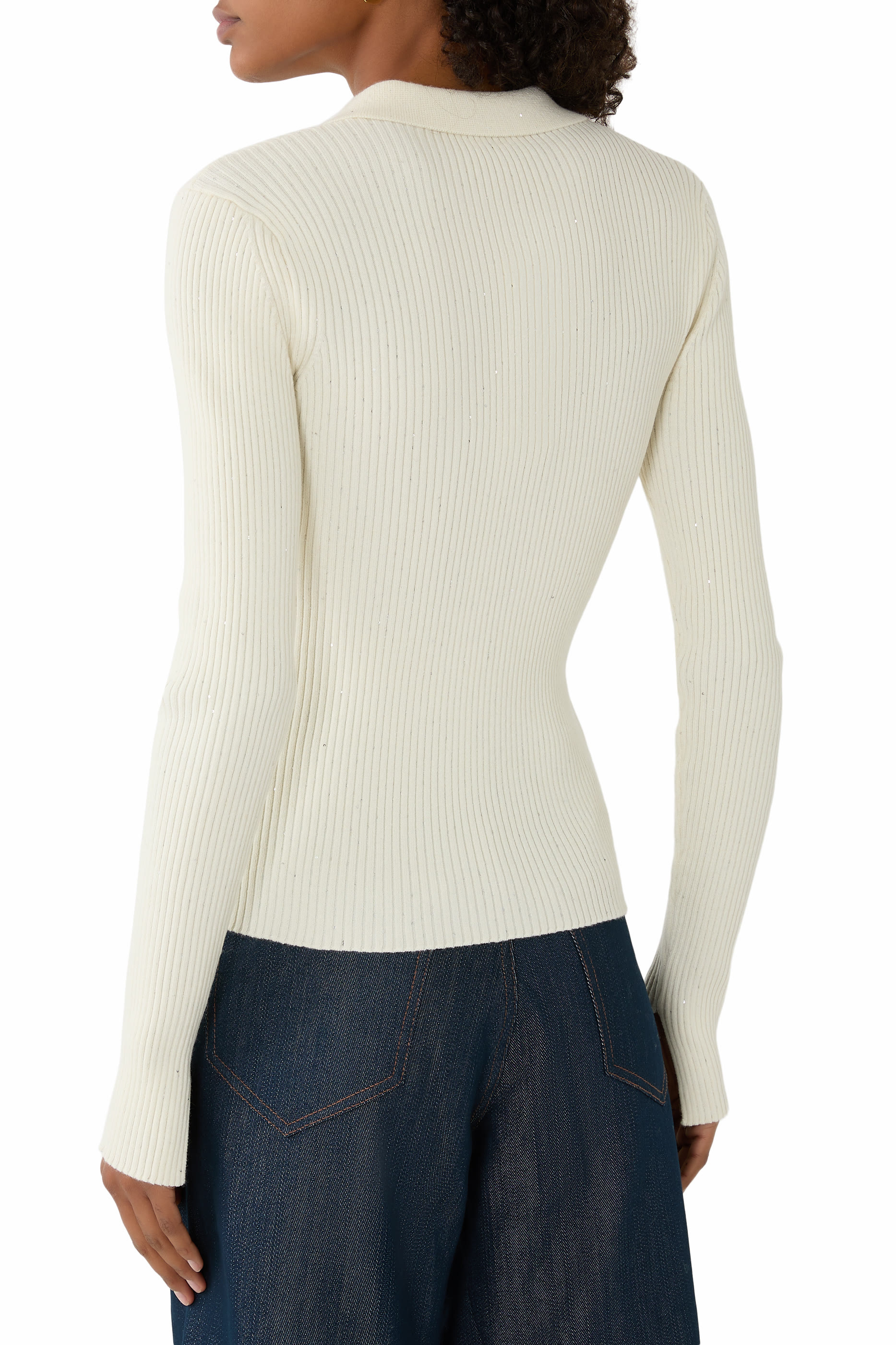 Fine Sequin Knitted Polo